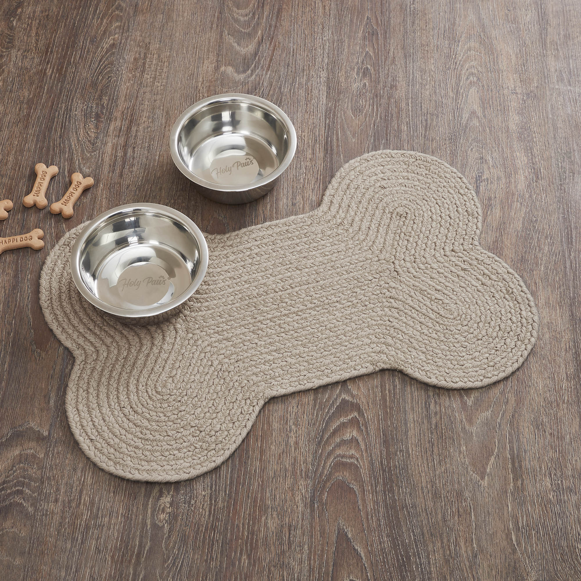 Natural Dog Bone Braided Rug