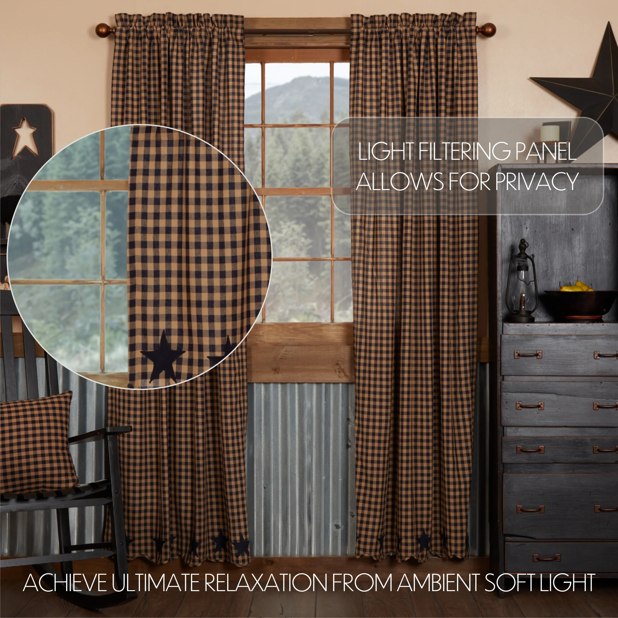 Navy Star Panel Curtains - Image 4