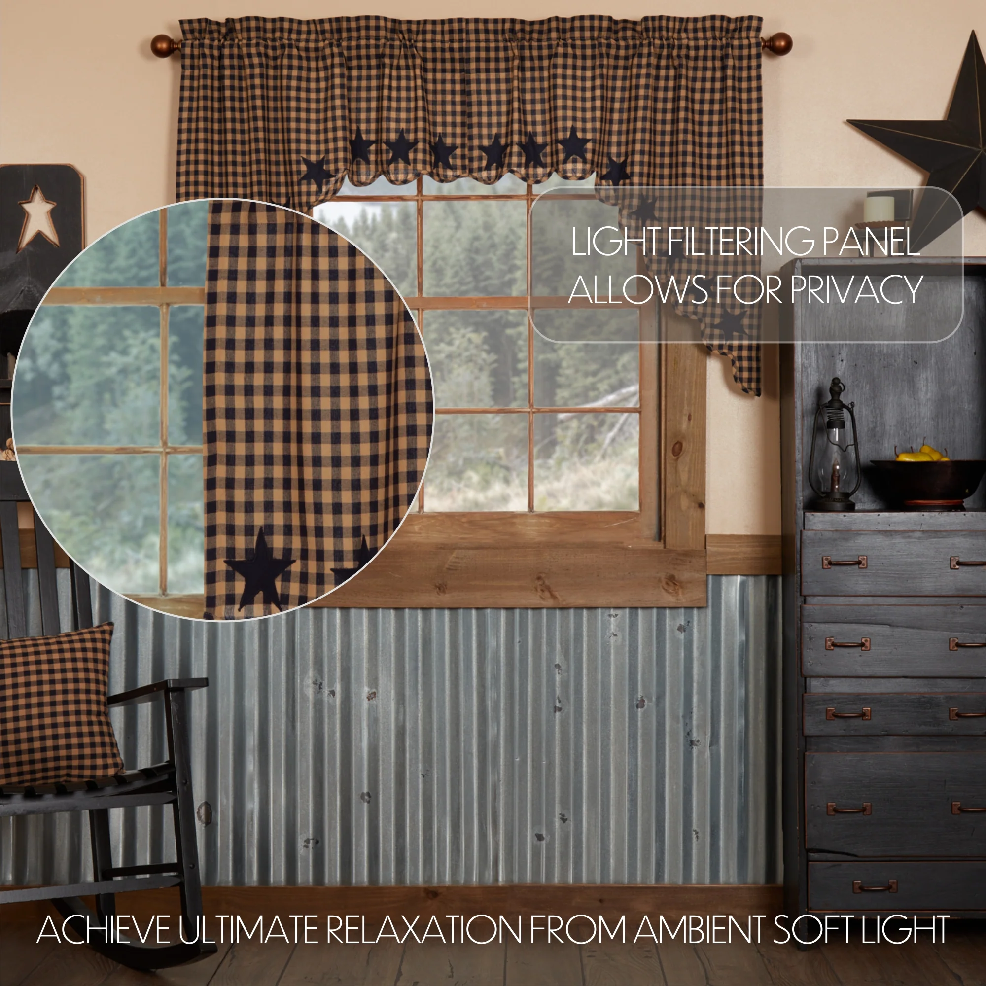 Navy Star Swag Curtains - Image 3