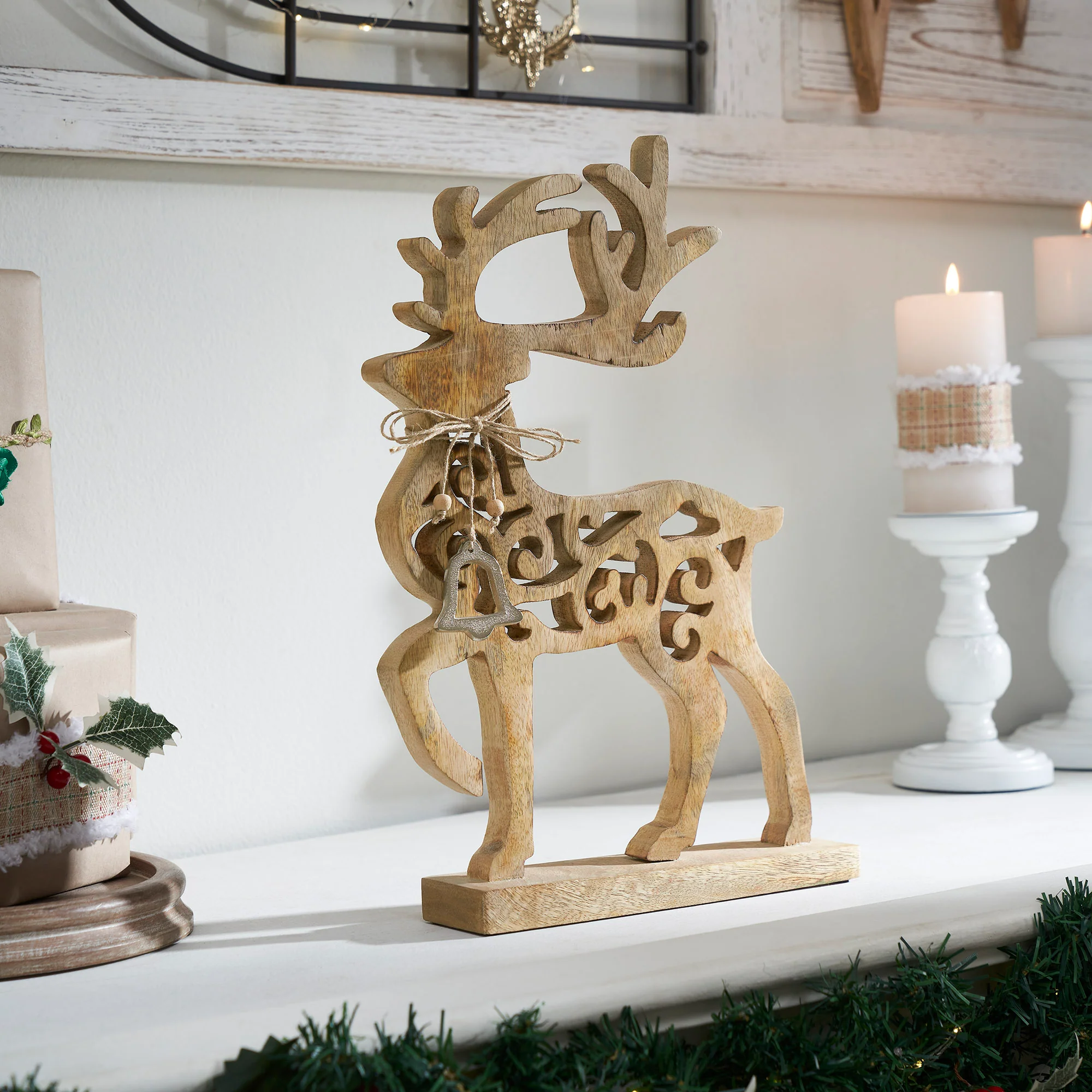 Ornate Prancer Wooden Reindeer - Image 2
