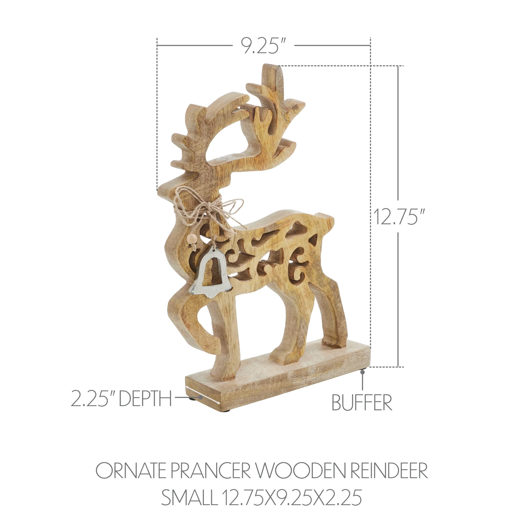 Ornate Prancer Wooden Reindeer - Image 3