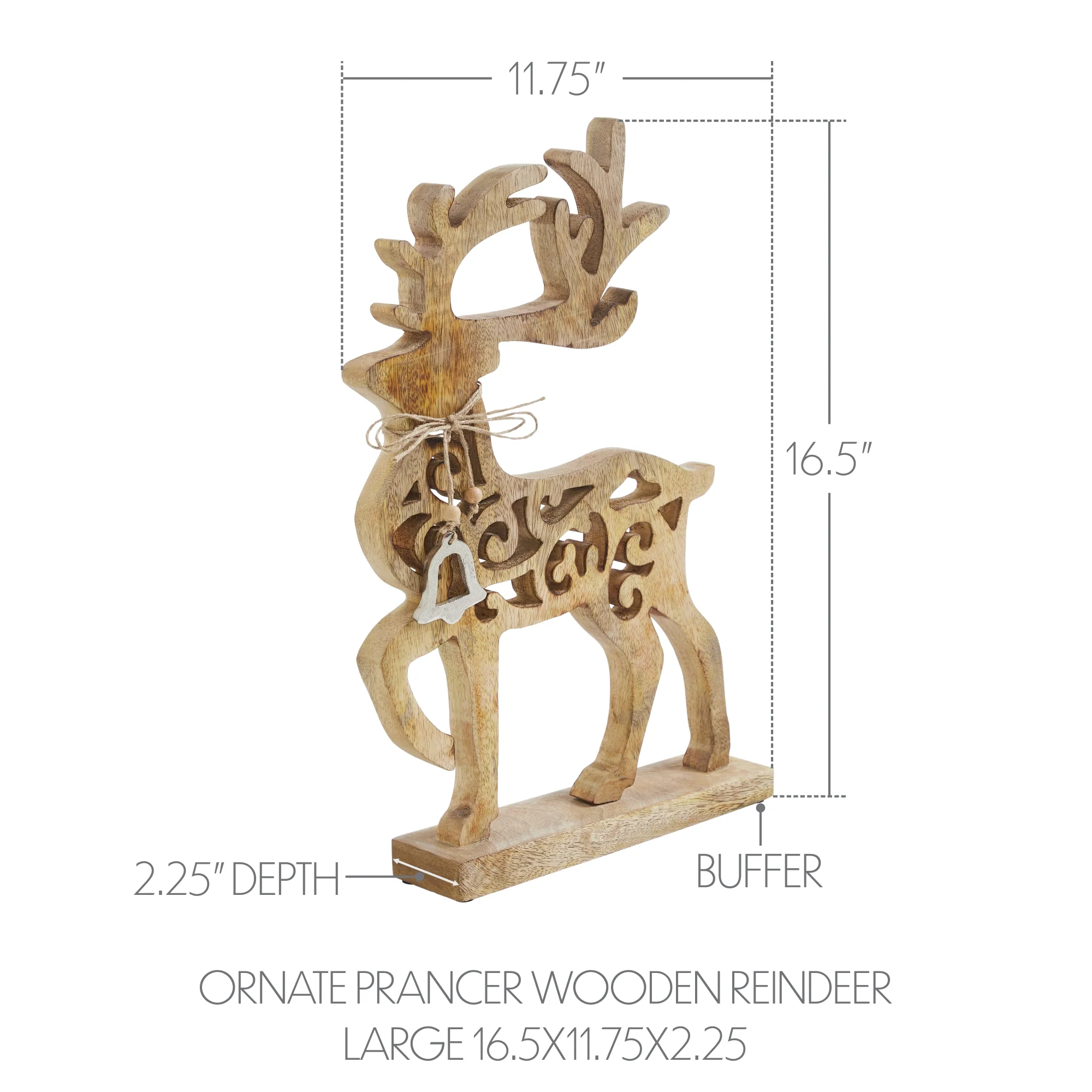 Ornate Prancer Wooden Reindeer - Image 4
