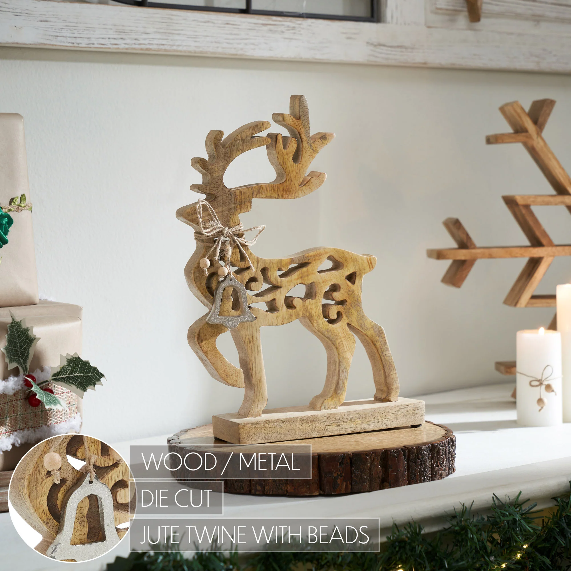 Ornate Prancer Wooden Reindeer - Image 5