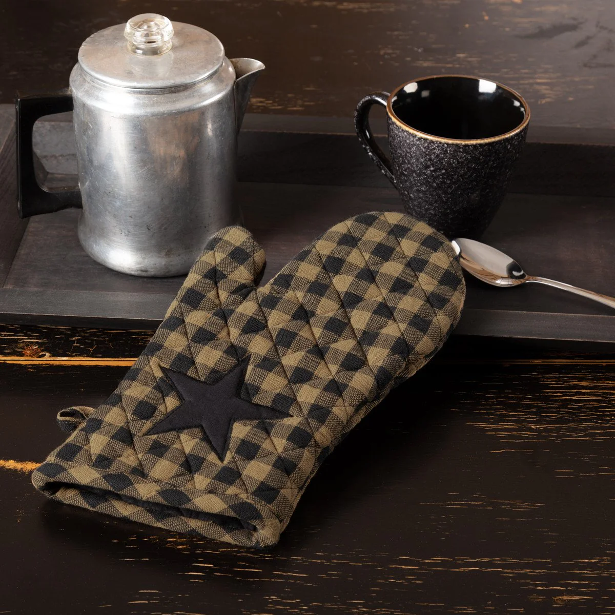 Oven Mitt - Black Star