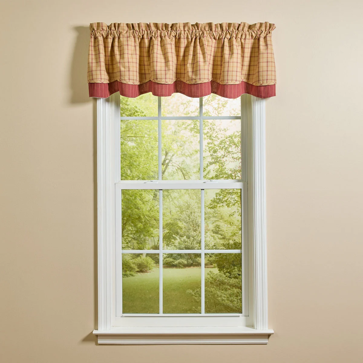 Simmons Plaid Layered Farmhouse Valance - Image 3