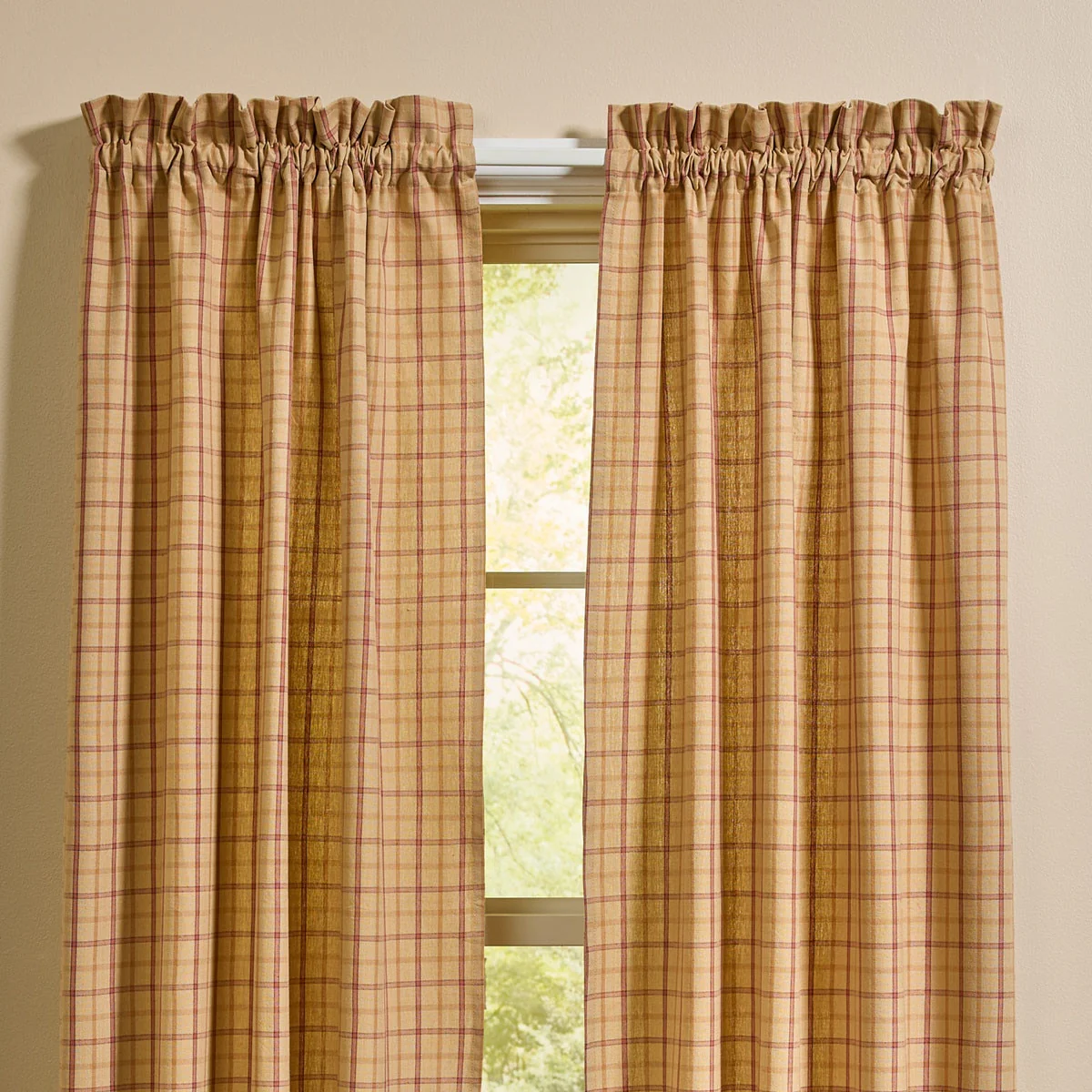 Simmons Plaid Short Panel Curtains 63" - Image 2