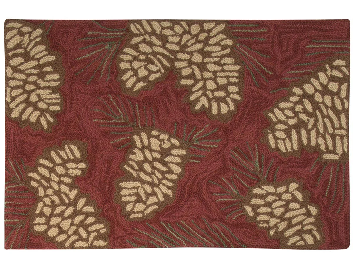 Pinecone Hooked Rug - Image 3