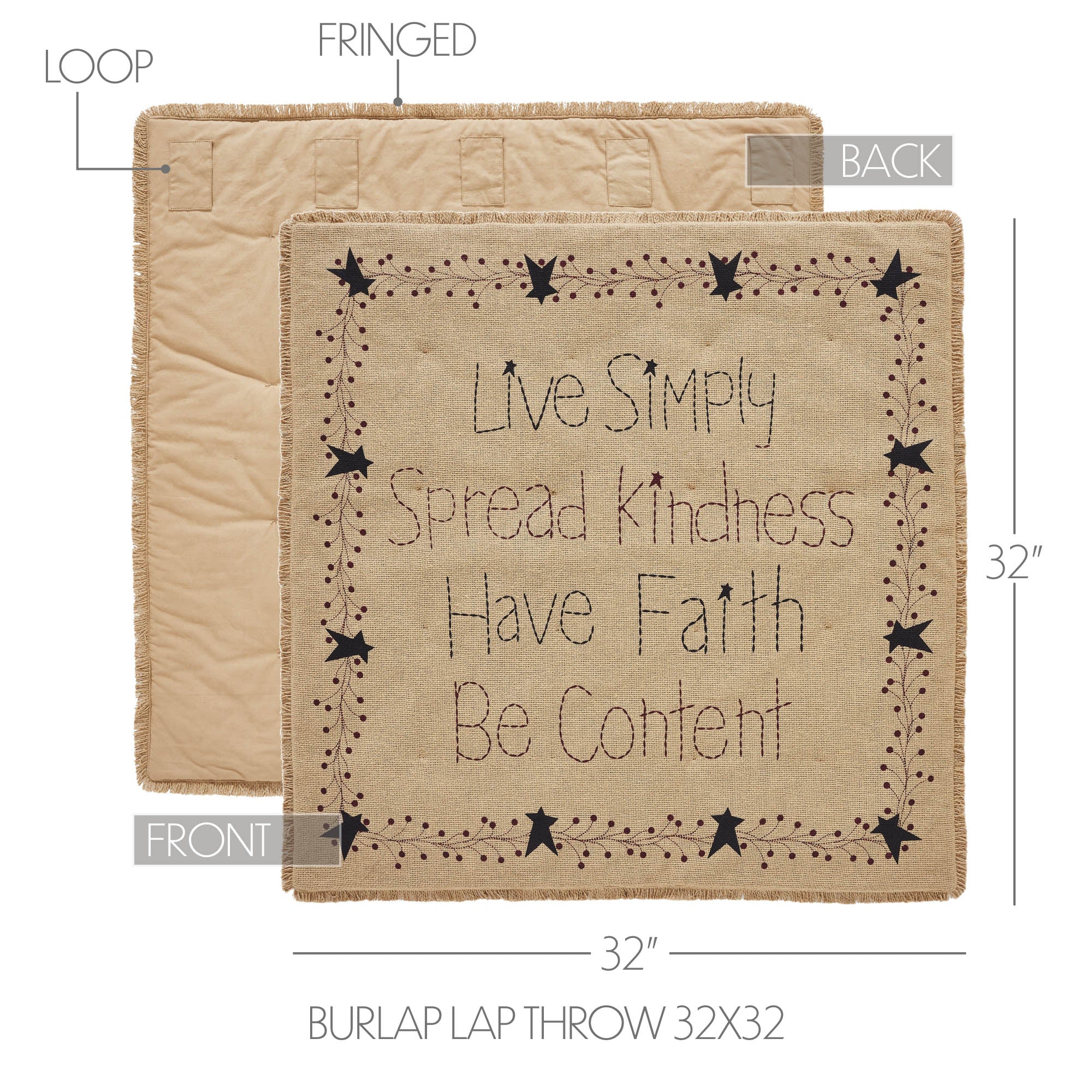 Pip Vinestar Burlap Lap Throw - Image 2