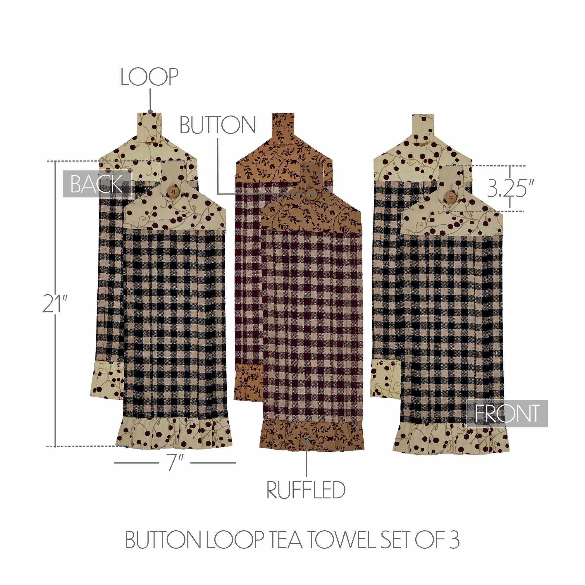 Pip Vinestar Button Loop Tea Towel Set of 3 - Image 3