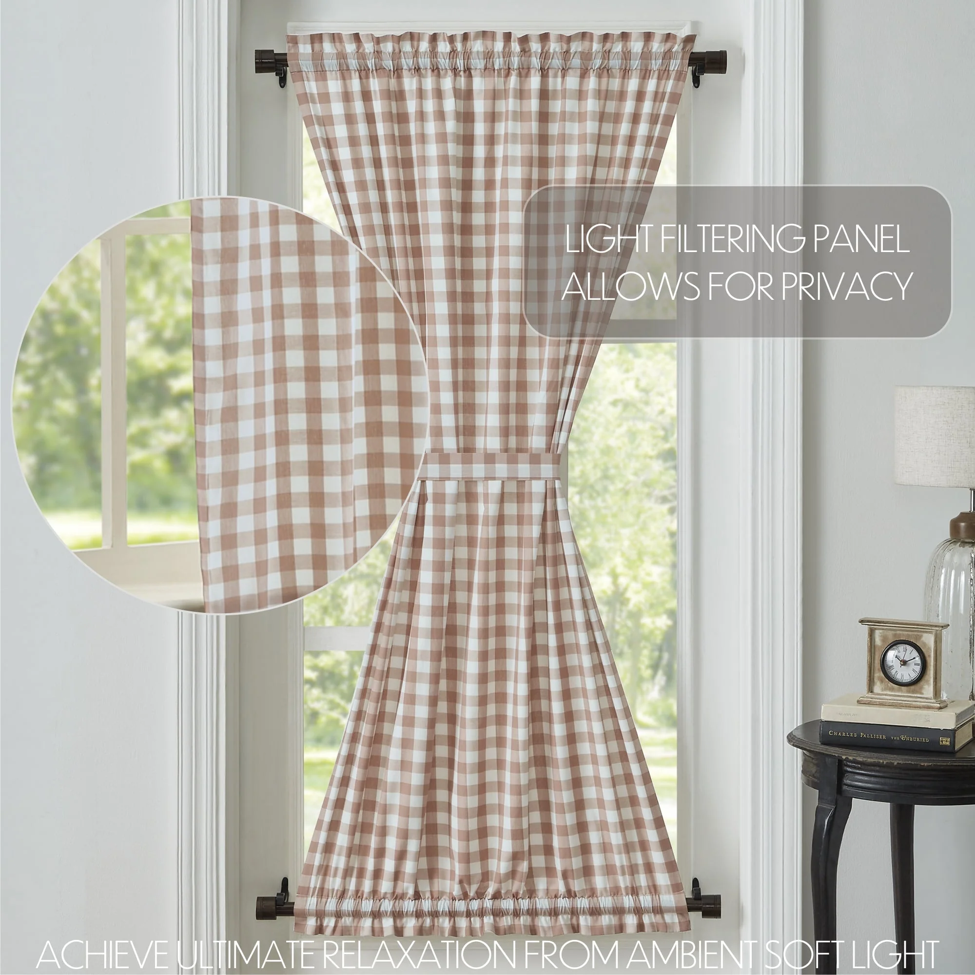 Portabella Buffalo Check Door Panel Curtain - Image 3