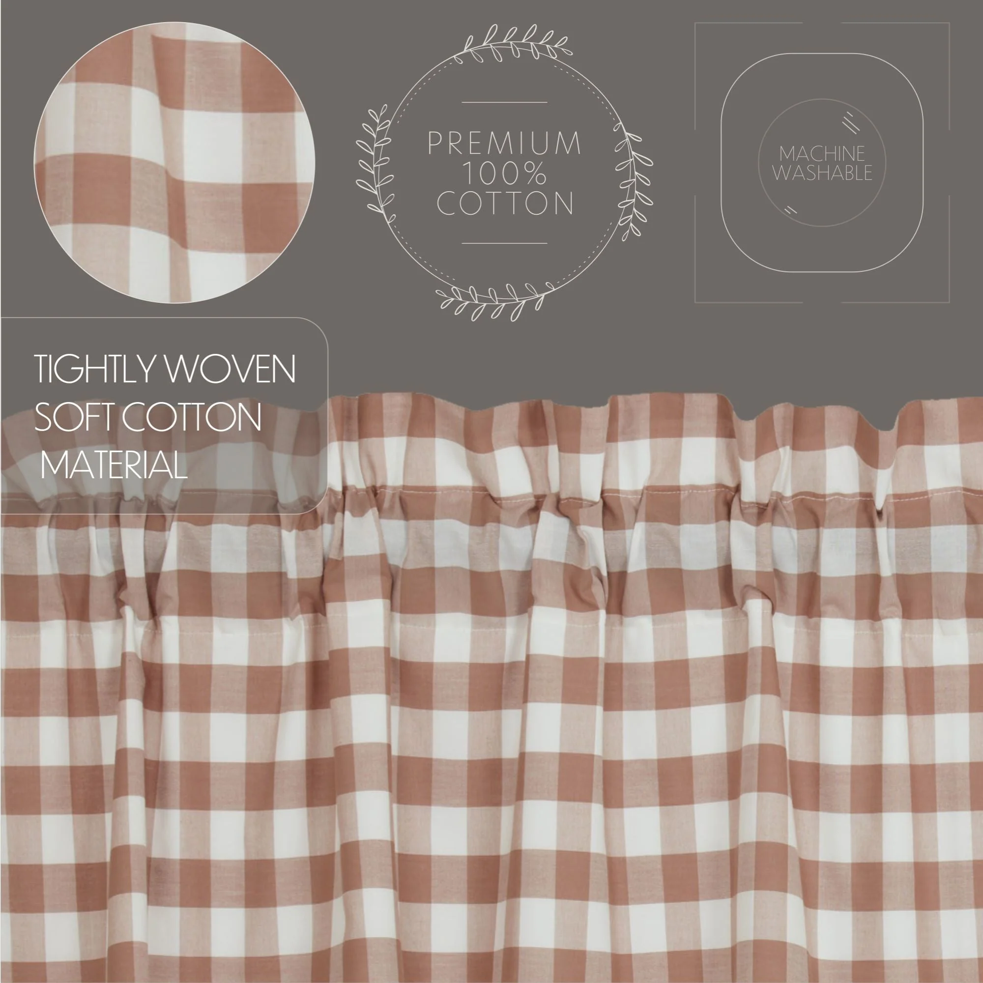 Portabella Buffalo Check Door Panel Curtain - Image 4
