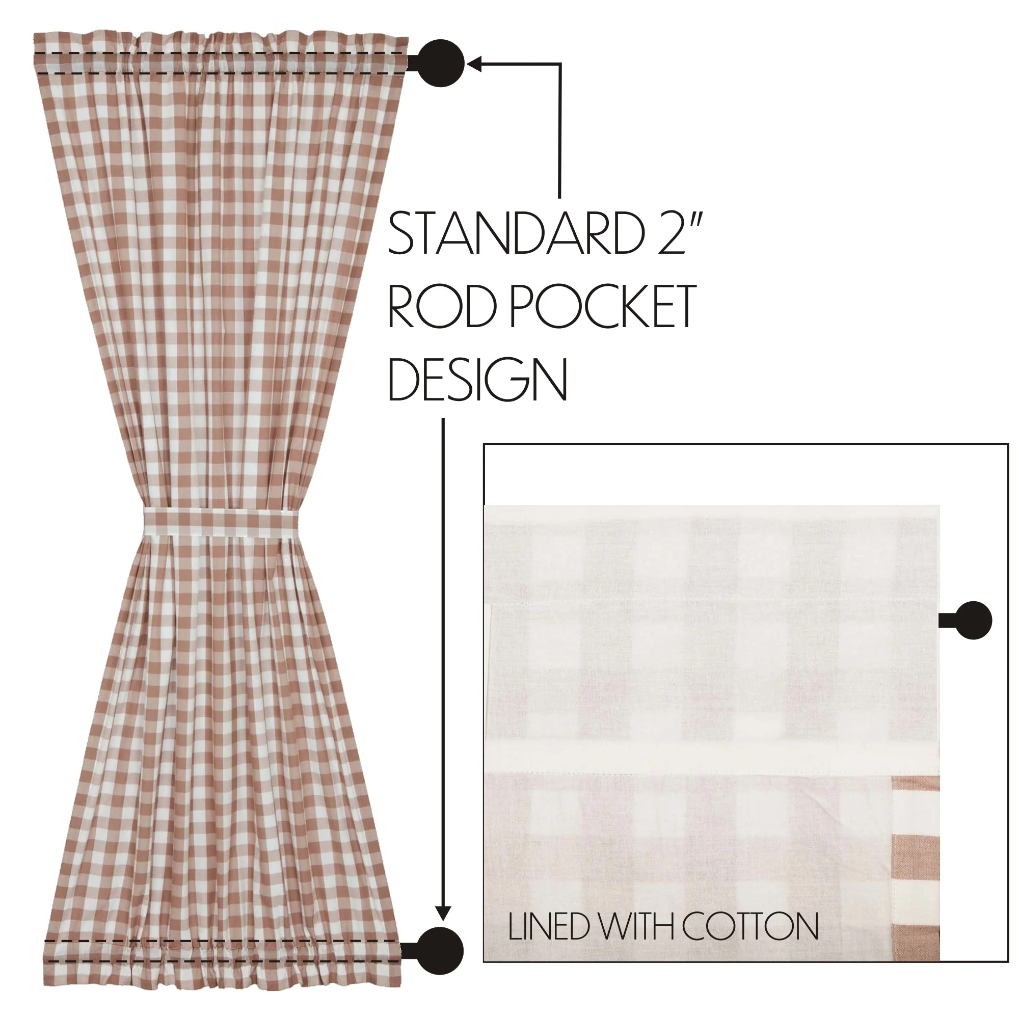 Portabella Buffalo Check Door Panel Curtain - Image 5