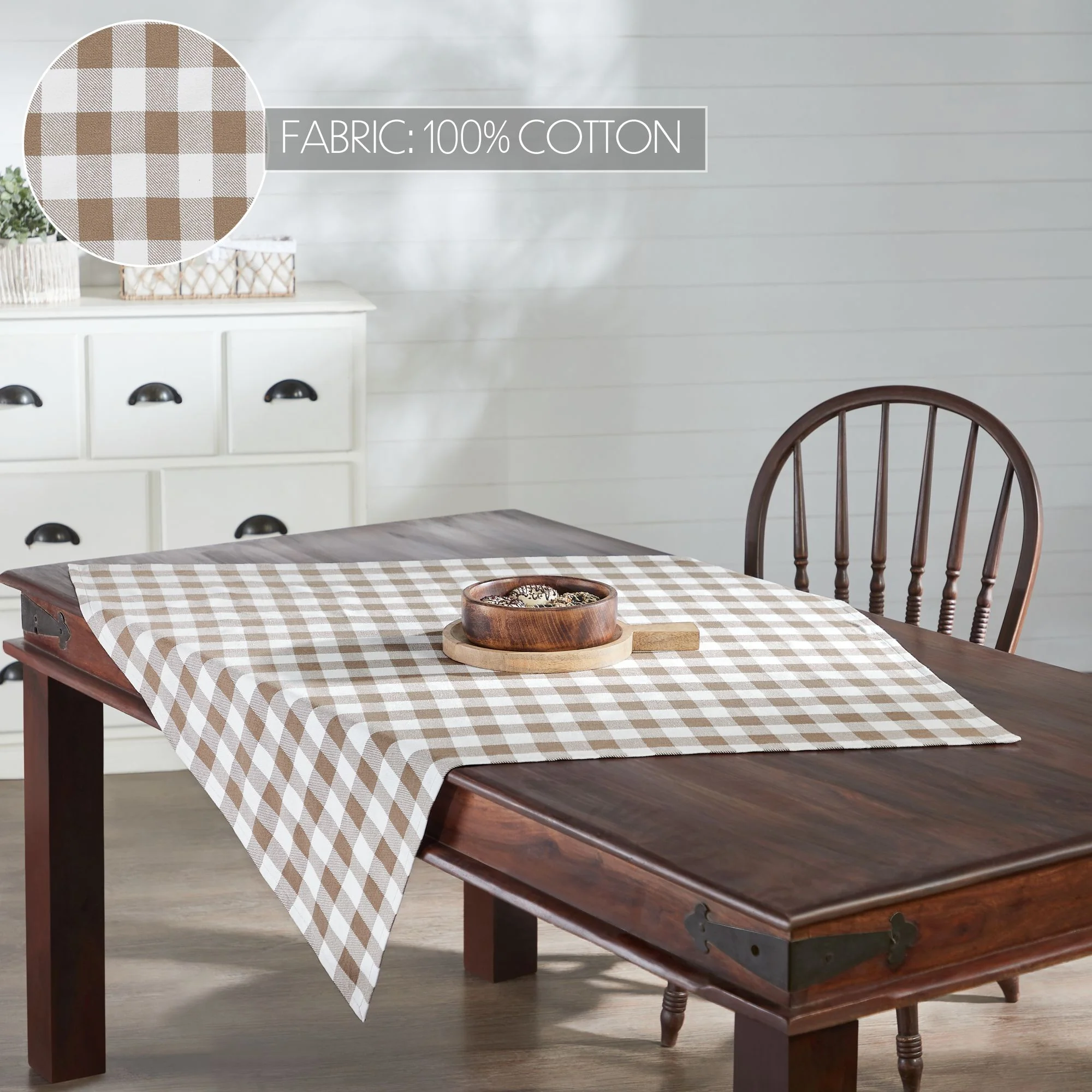 Portabella Buffalo Check Table Topper - Image 3