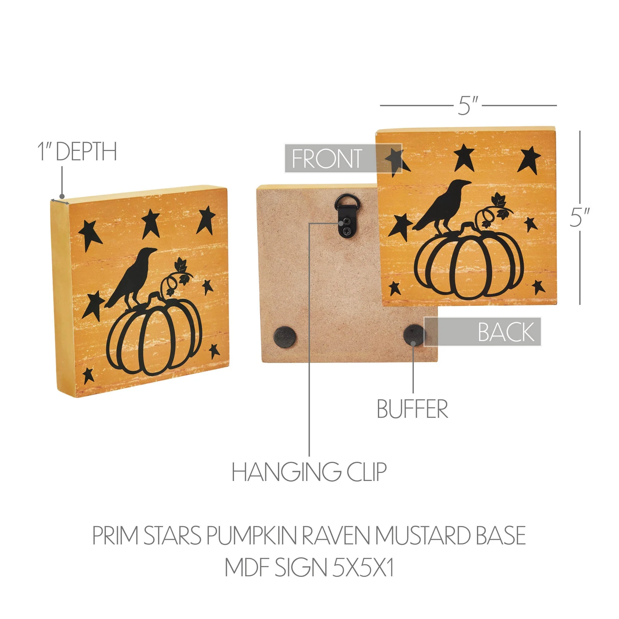 Prim Stars Pumpkin Raven Sign - Image 2