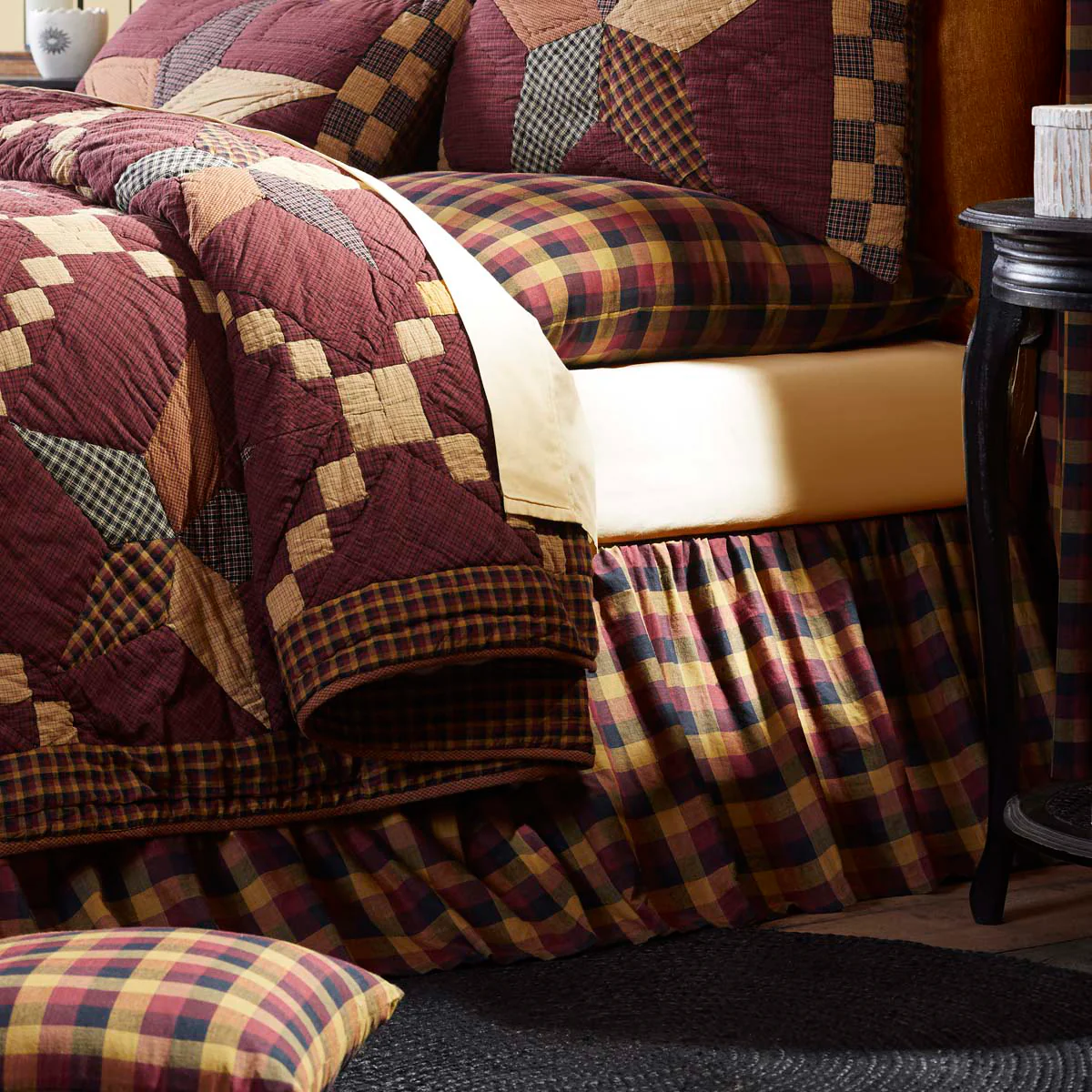 Heirloom Farm Primitive Check Bed Skirt - Image 3