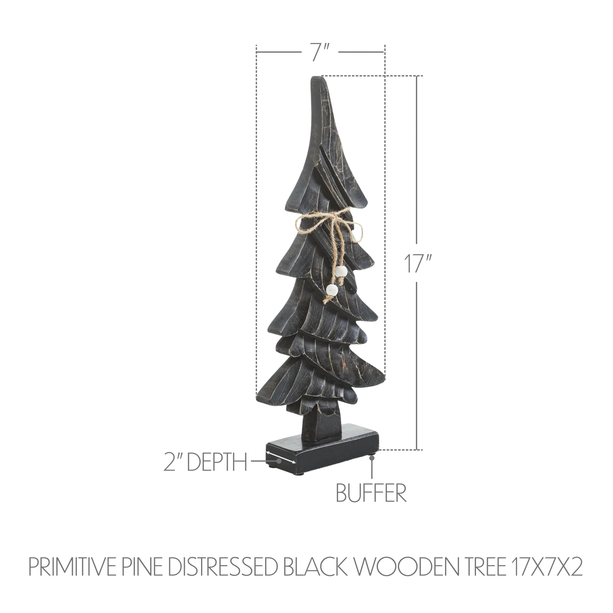 Primitive Pine Distressed Black Wooden Trees - Image 3