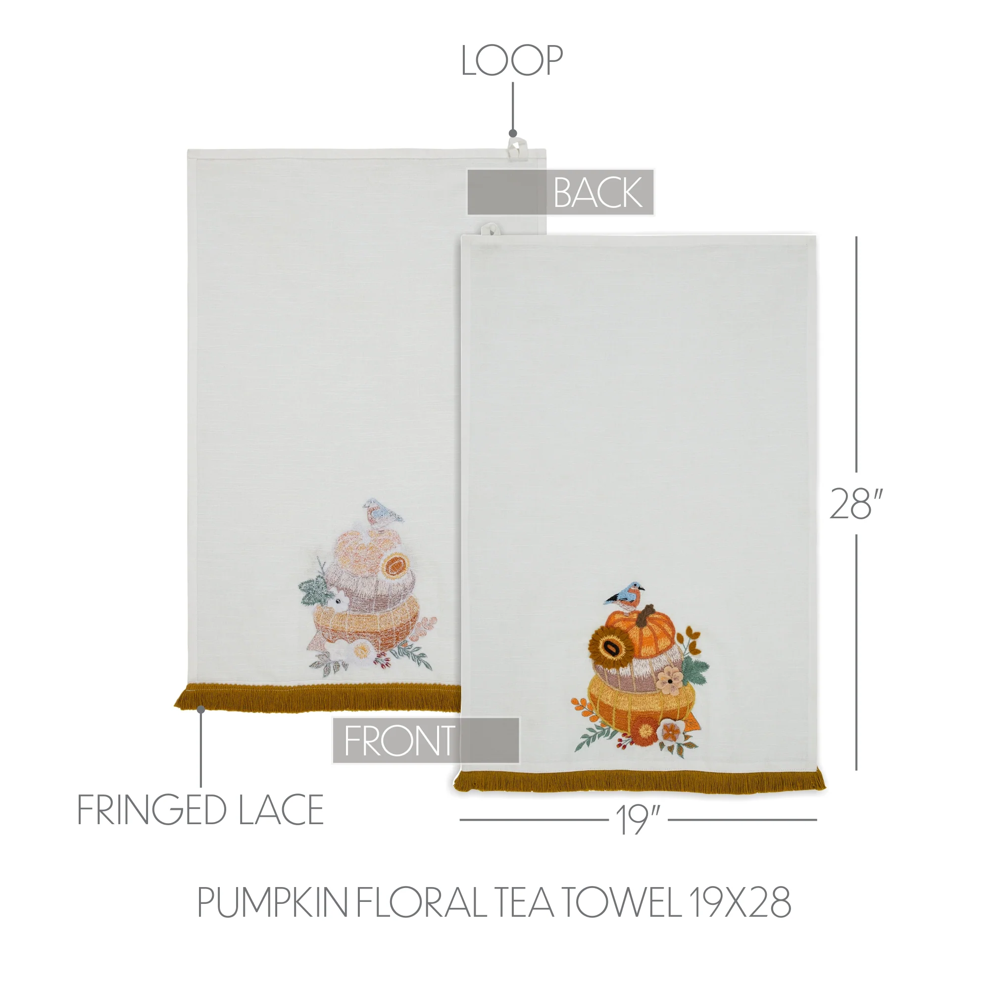Pumpkin Floral Tea Towel - Image 2