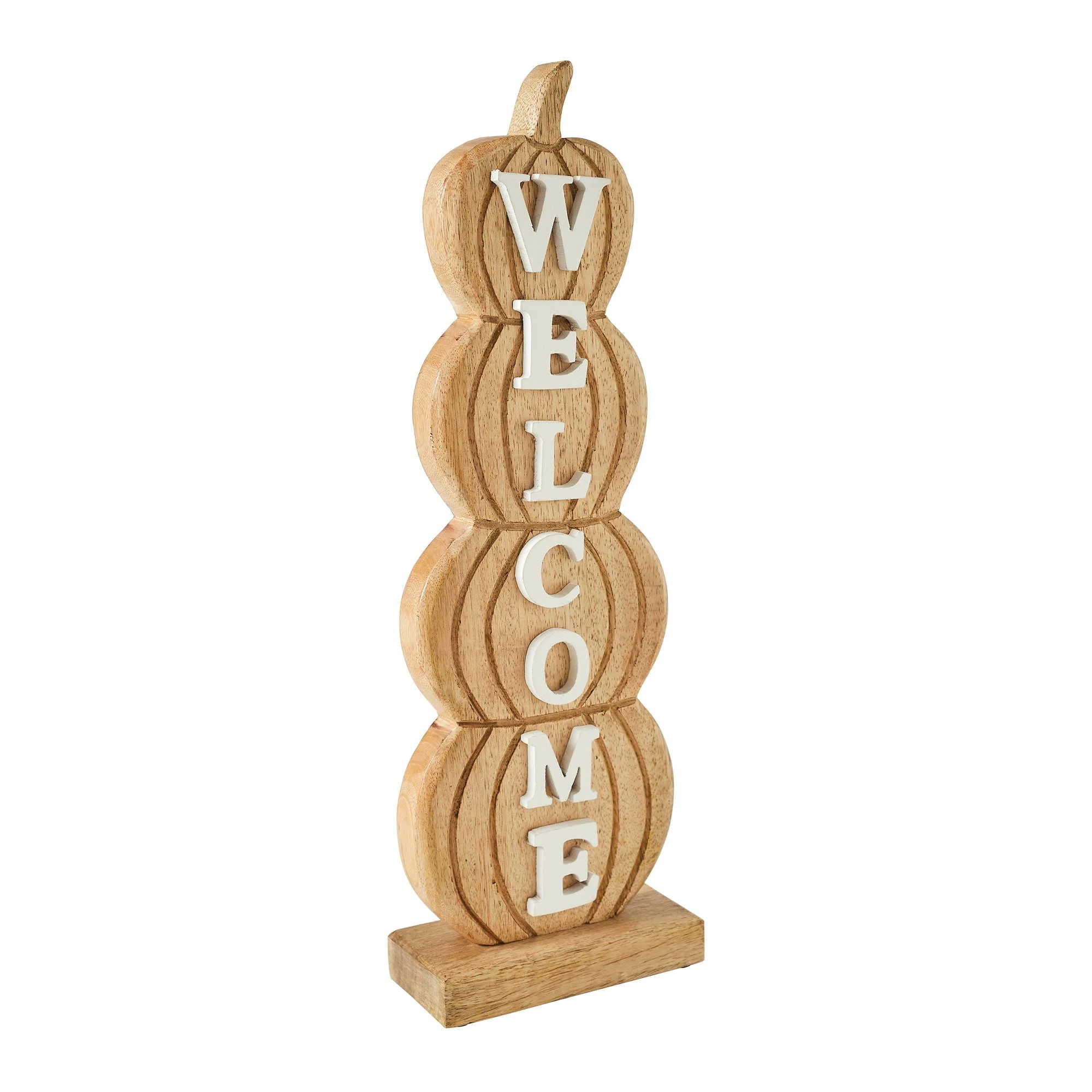 Pumpkin Stack Welcome Wooden Sign - Image 2