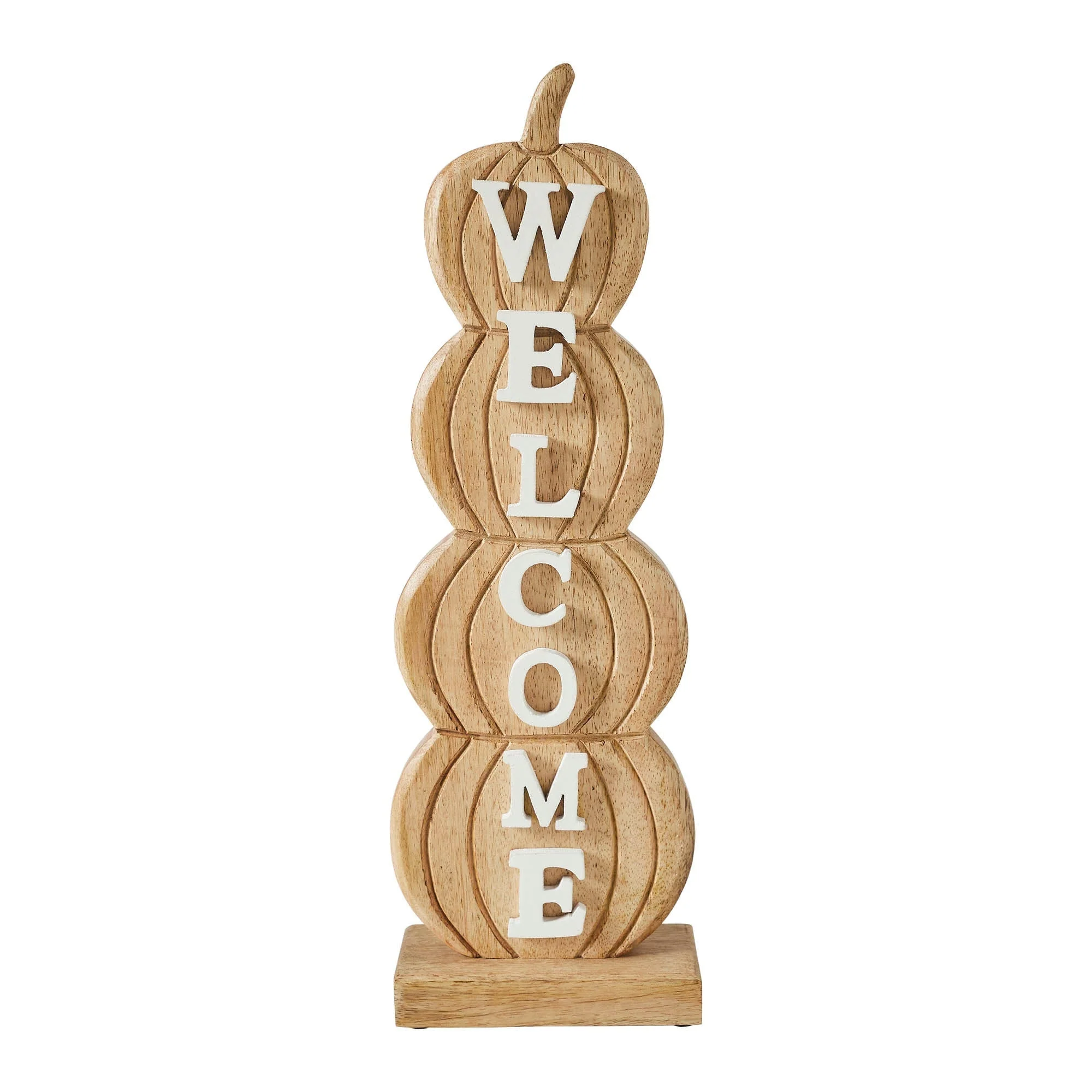 Pumpkin Stack Welcome Wooden Sign - Image 4