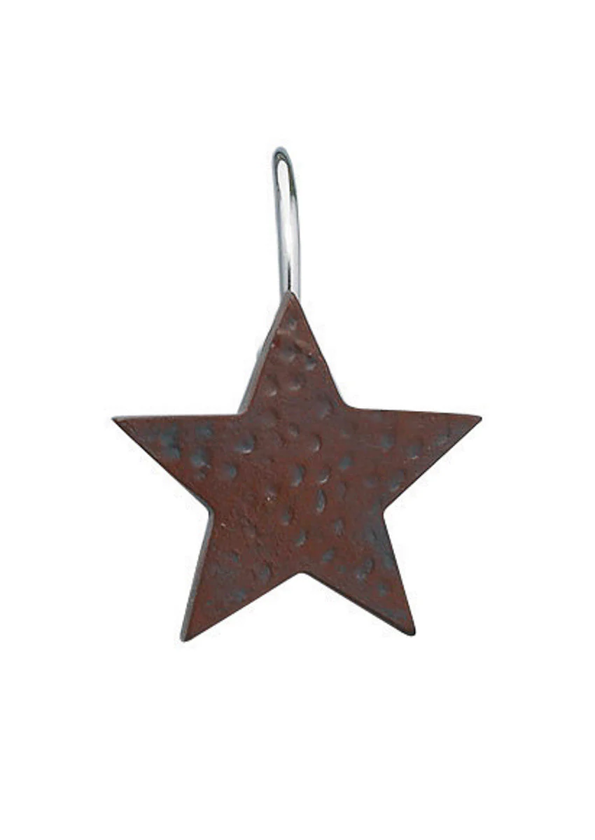 Red Star Shower Curtain Hooks