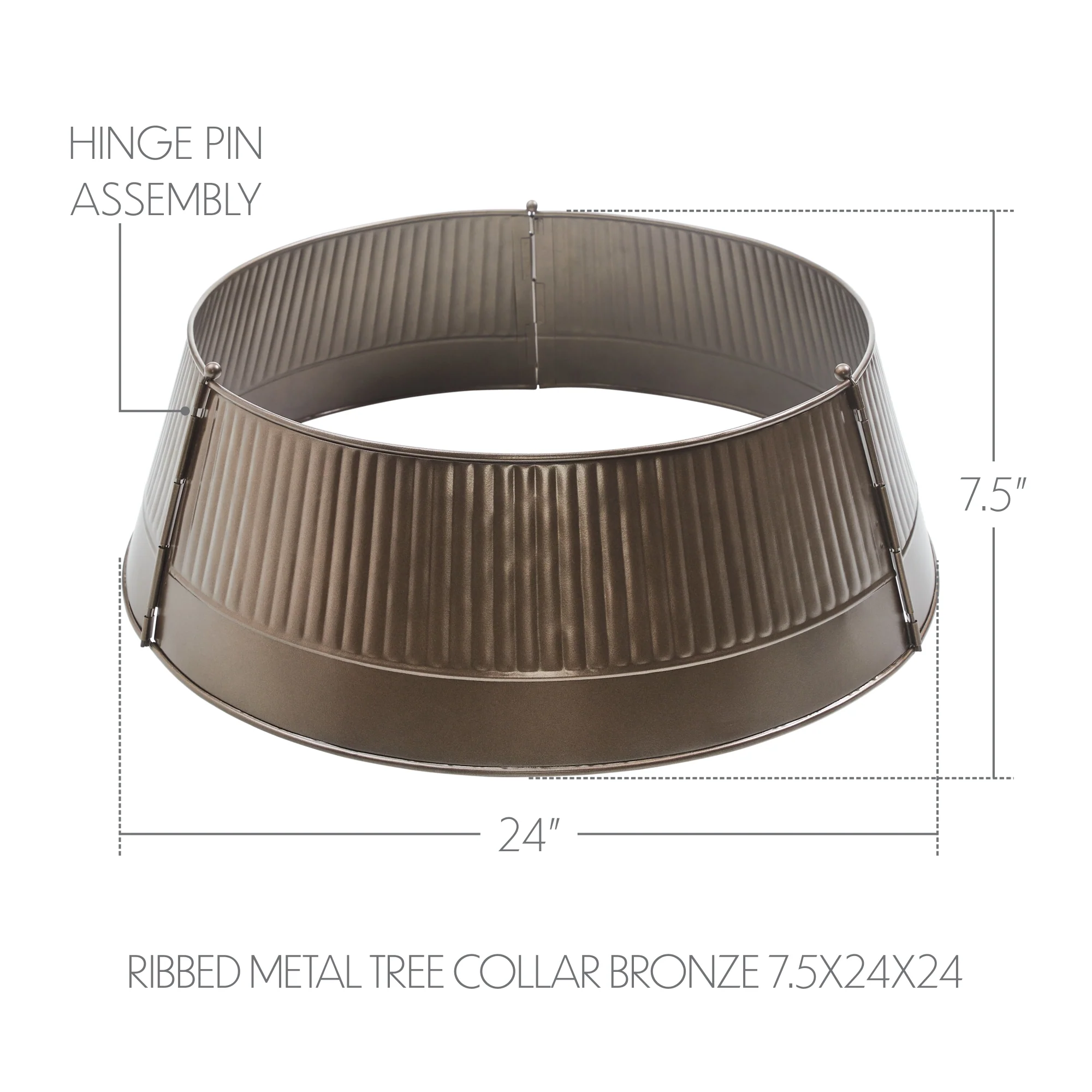 Ribbed Metal Tree Collar Bronze - Image 3