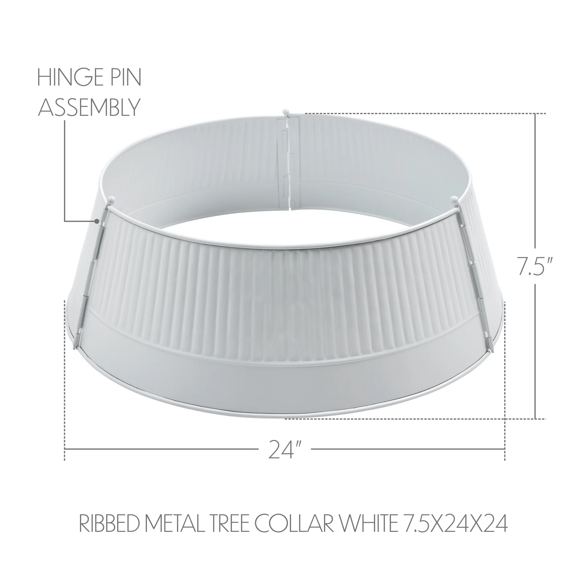 Ribbed Metal Tree Collar White - Image 3