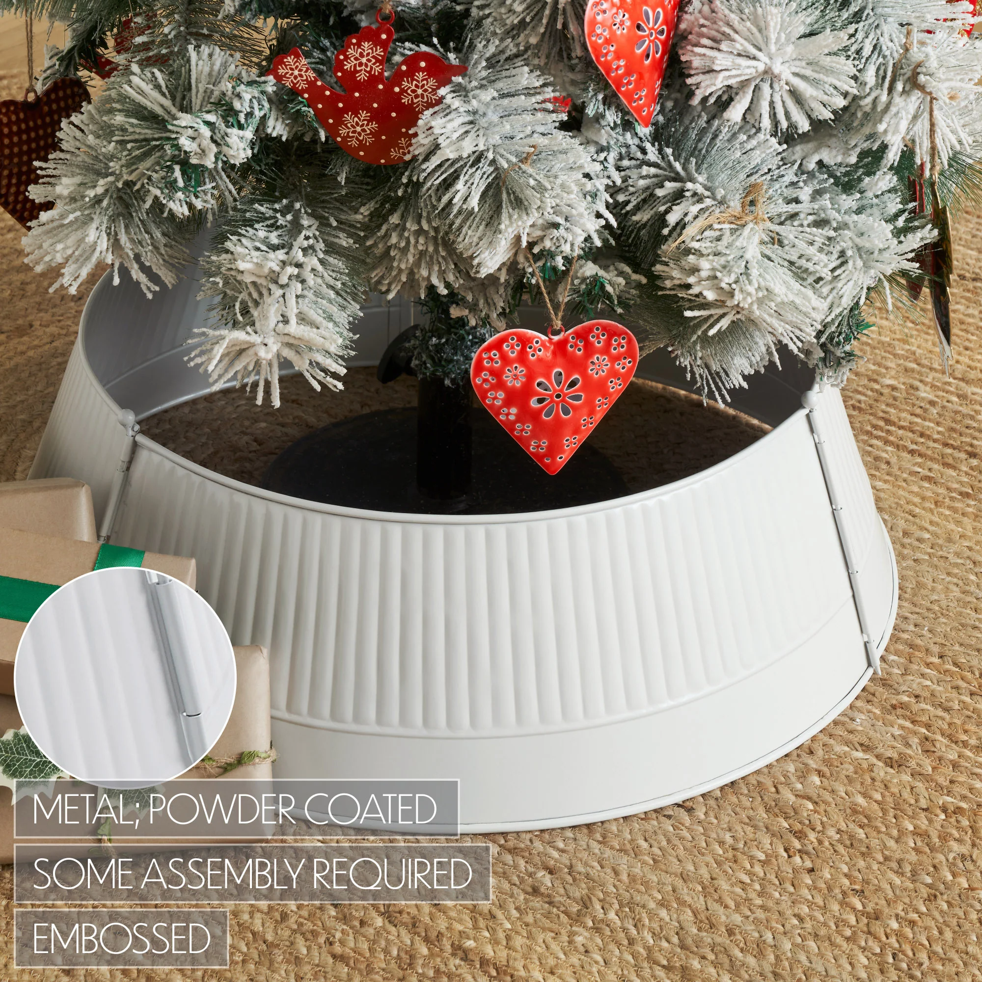 Ribbed Metal Tree Collar White - Image 4