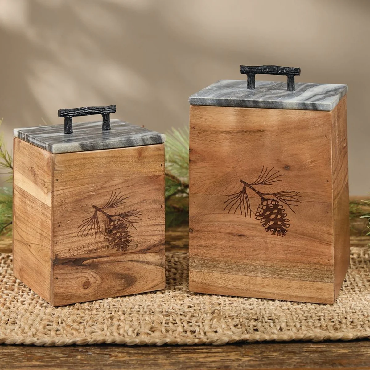 Rustic Wood Canisters - Image 6