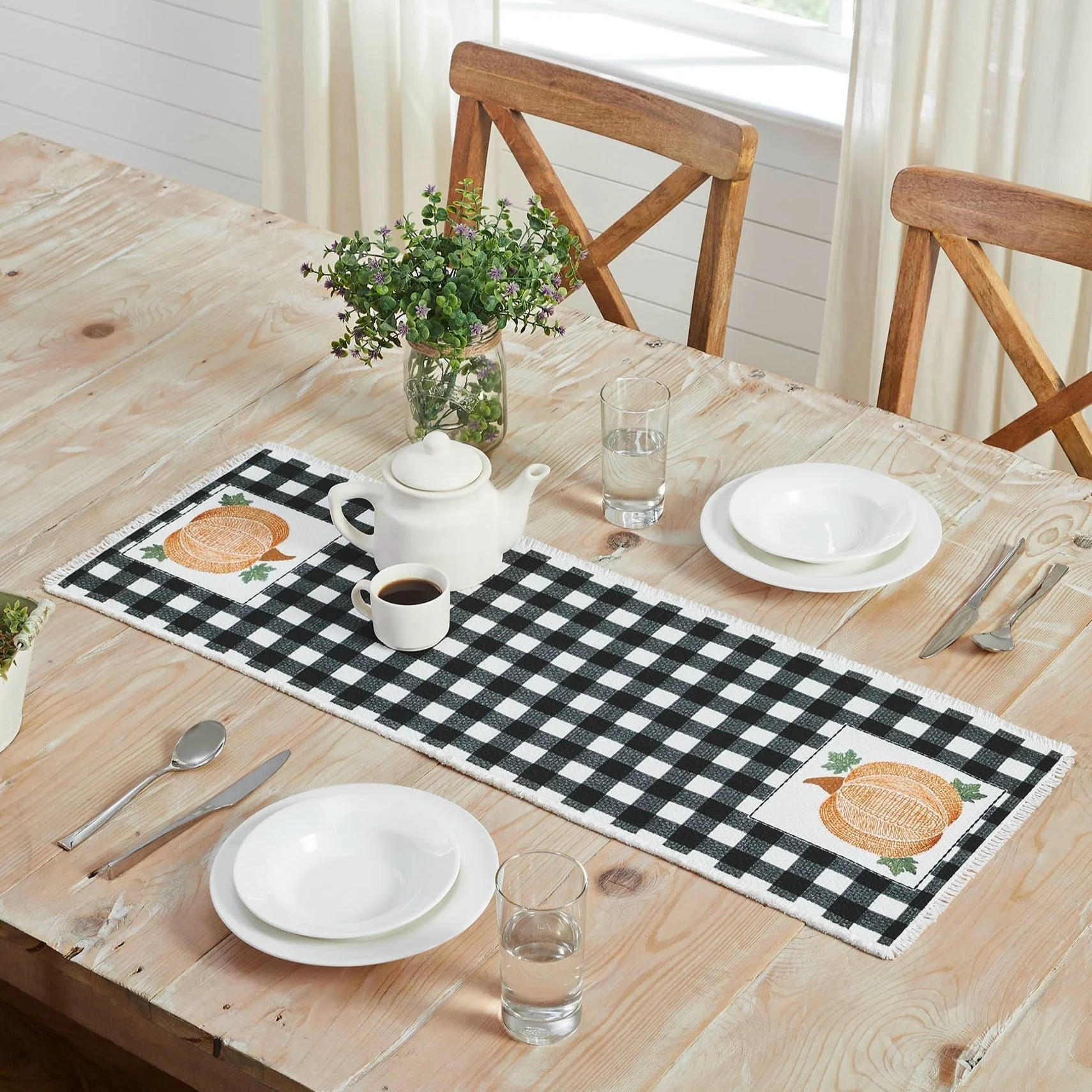 Sable Ann Buffalo Check Pumpkin Runner