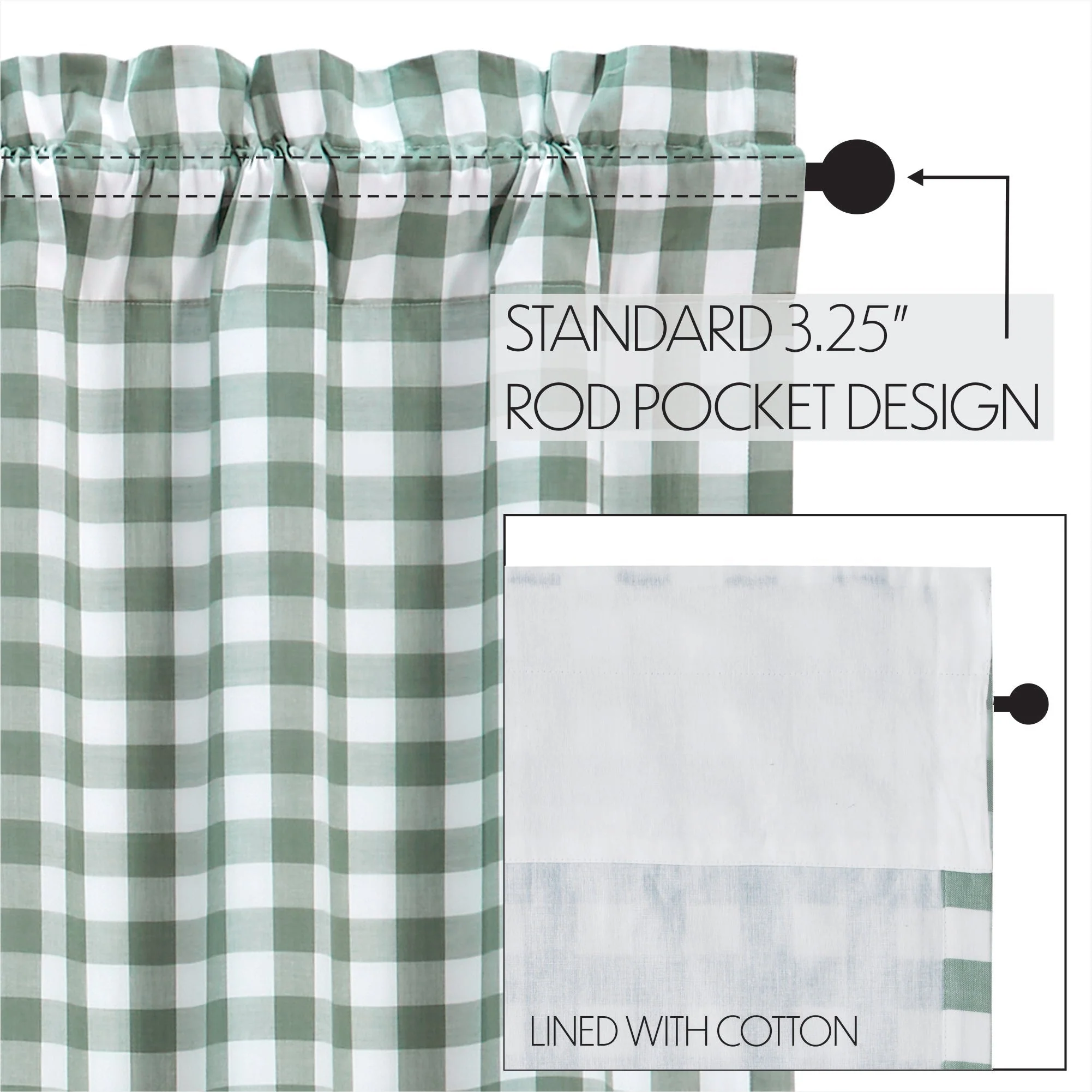 Sage Ann Buffalo Check Valance - Image 10