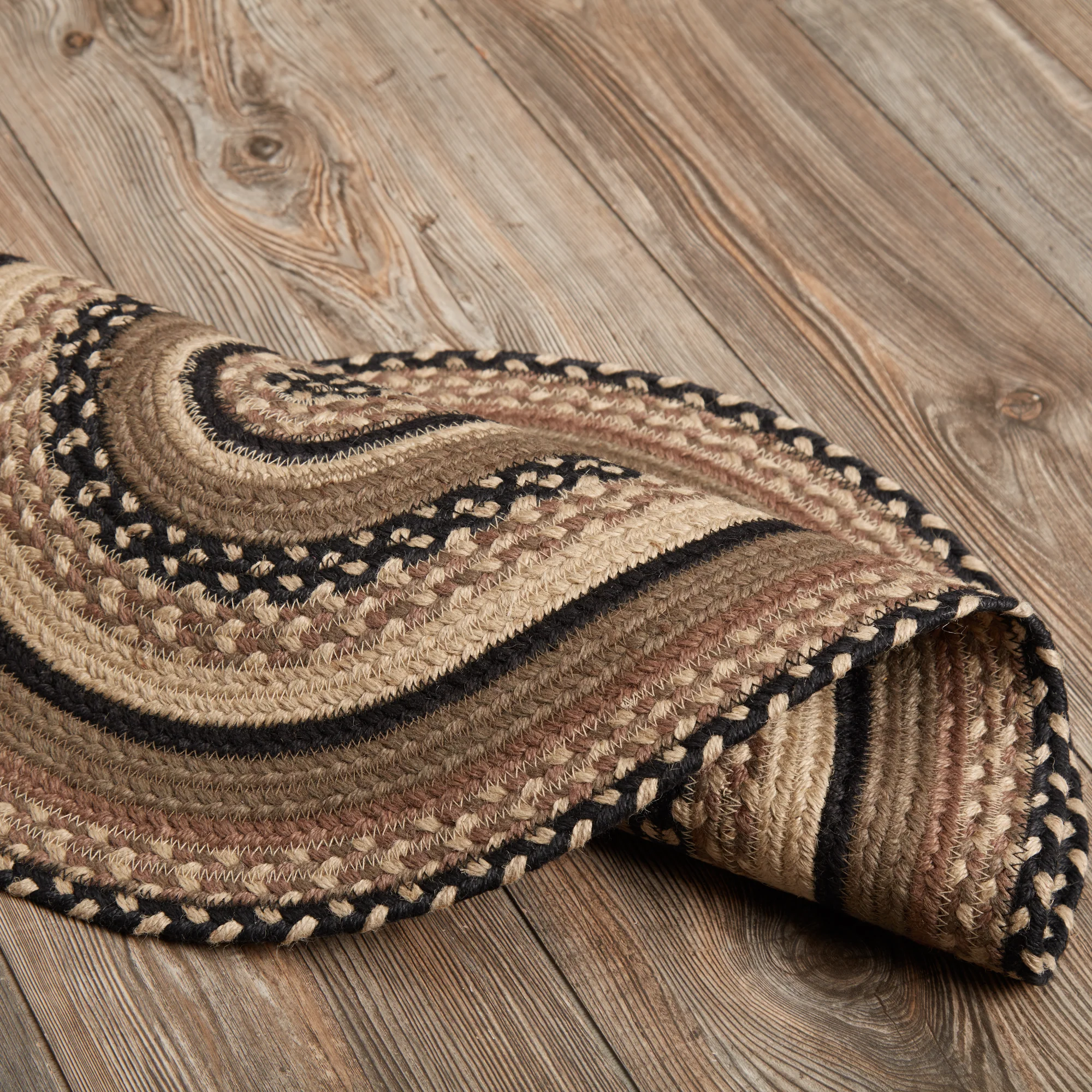 Farmstead Charcoal Collection Braided Rugs - Oval - Image 10