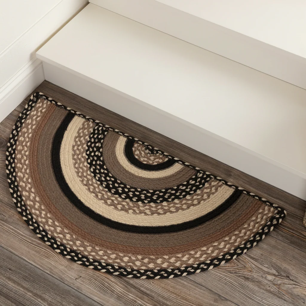 Farmstead Charcoal Collection Braided Rugs - Oval - Image 4