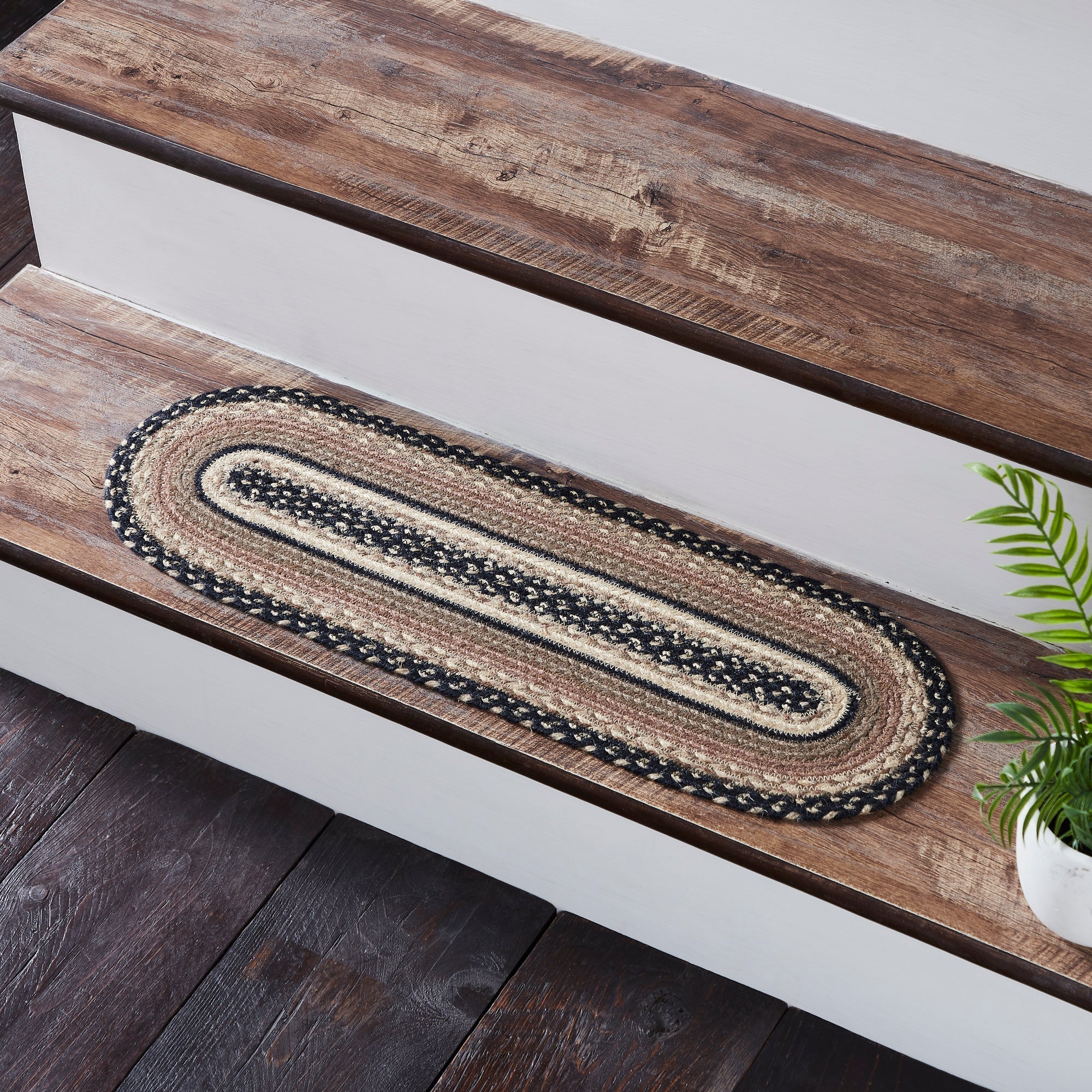 Farmstead Charcoal Collection Braided Rugs - Oval - Image 8