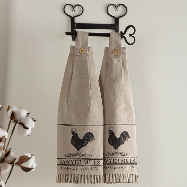 Farmstead Charcoal Kitchen Towels - Poultry - Image 3