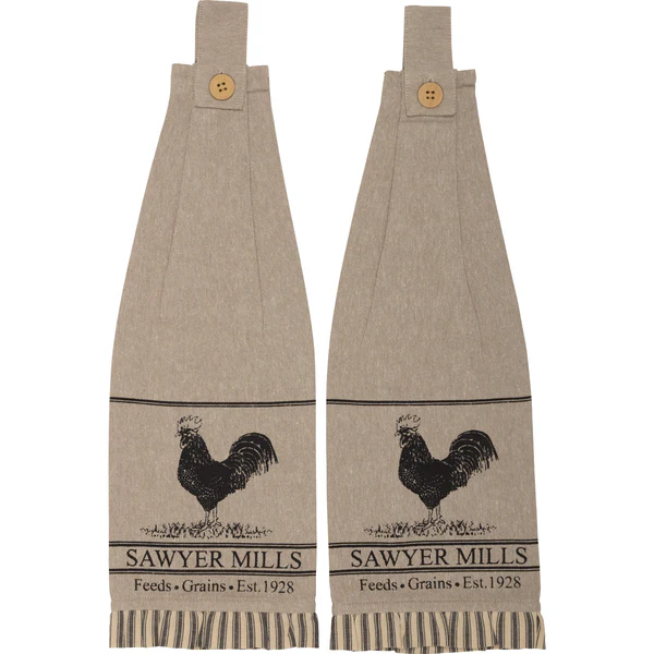 Farmstead Charcoal Kitchen Towels - Poultry - Image 6