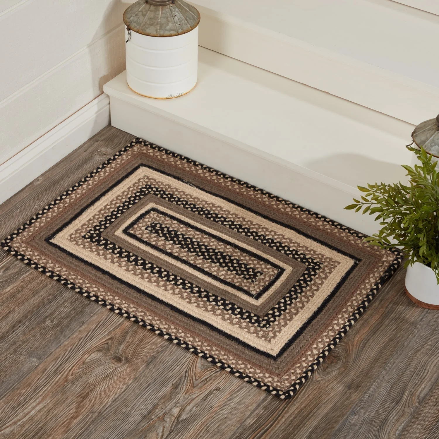 Farmstead Charcoal Collection Braided Rugs - Rectangle - Image 4