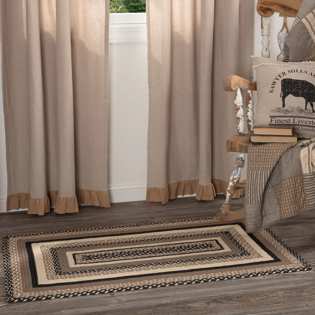Farmstead Charcoal Collection Braided Rugs - Rectangle - Image 6