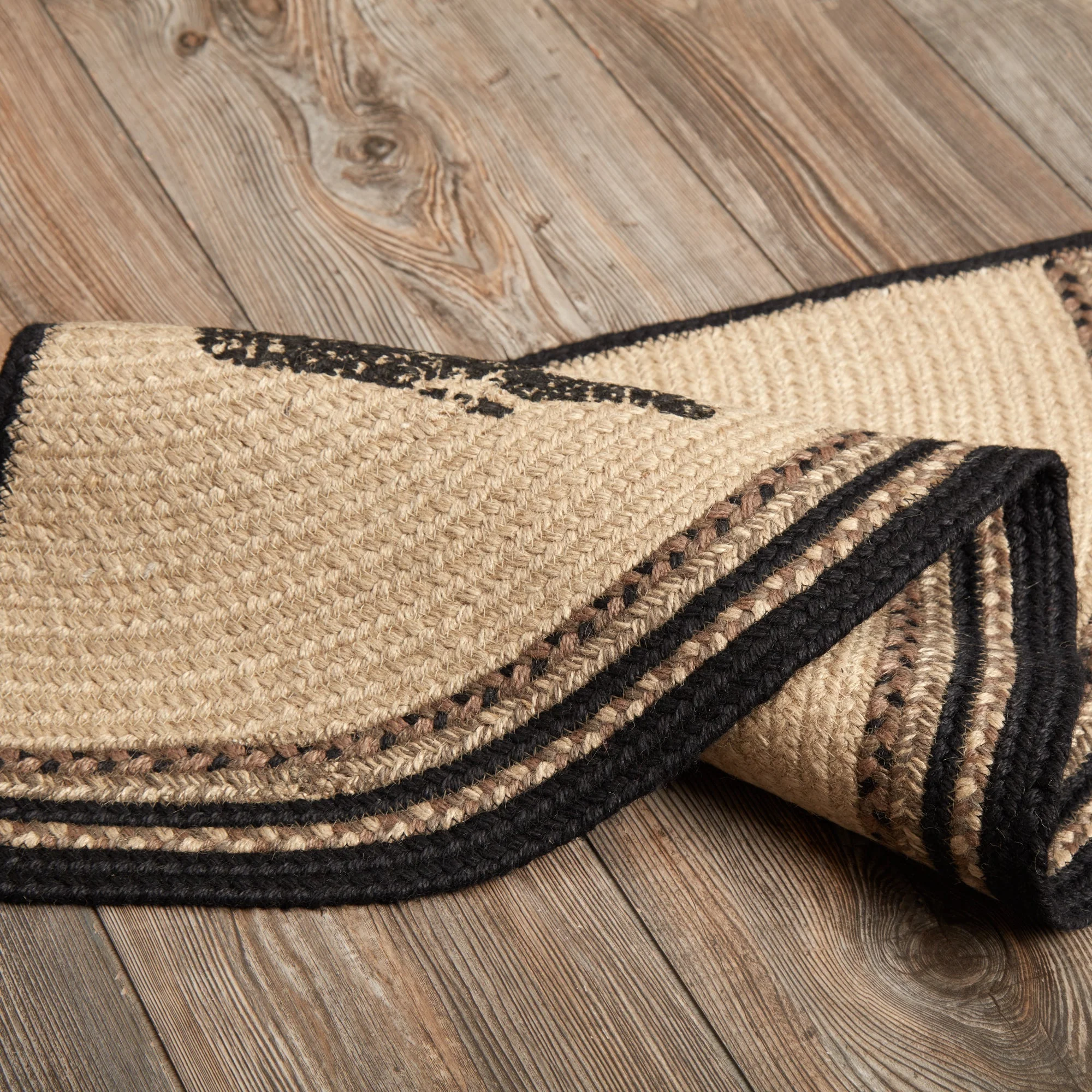 Farmstead Charcoal Cow Braided Half Circle Rug - Image 6