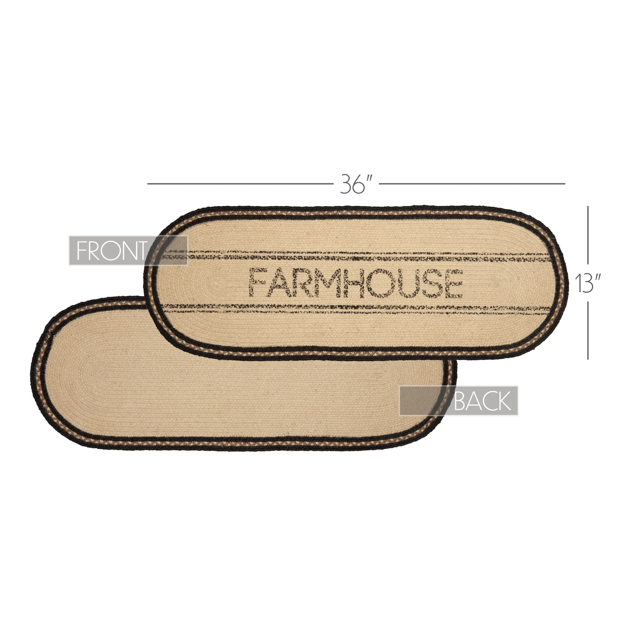 Farmstead Charcoal Farmhouse Braided Table Runners - Image 10