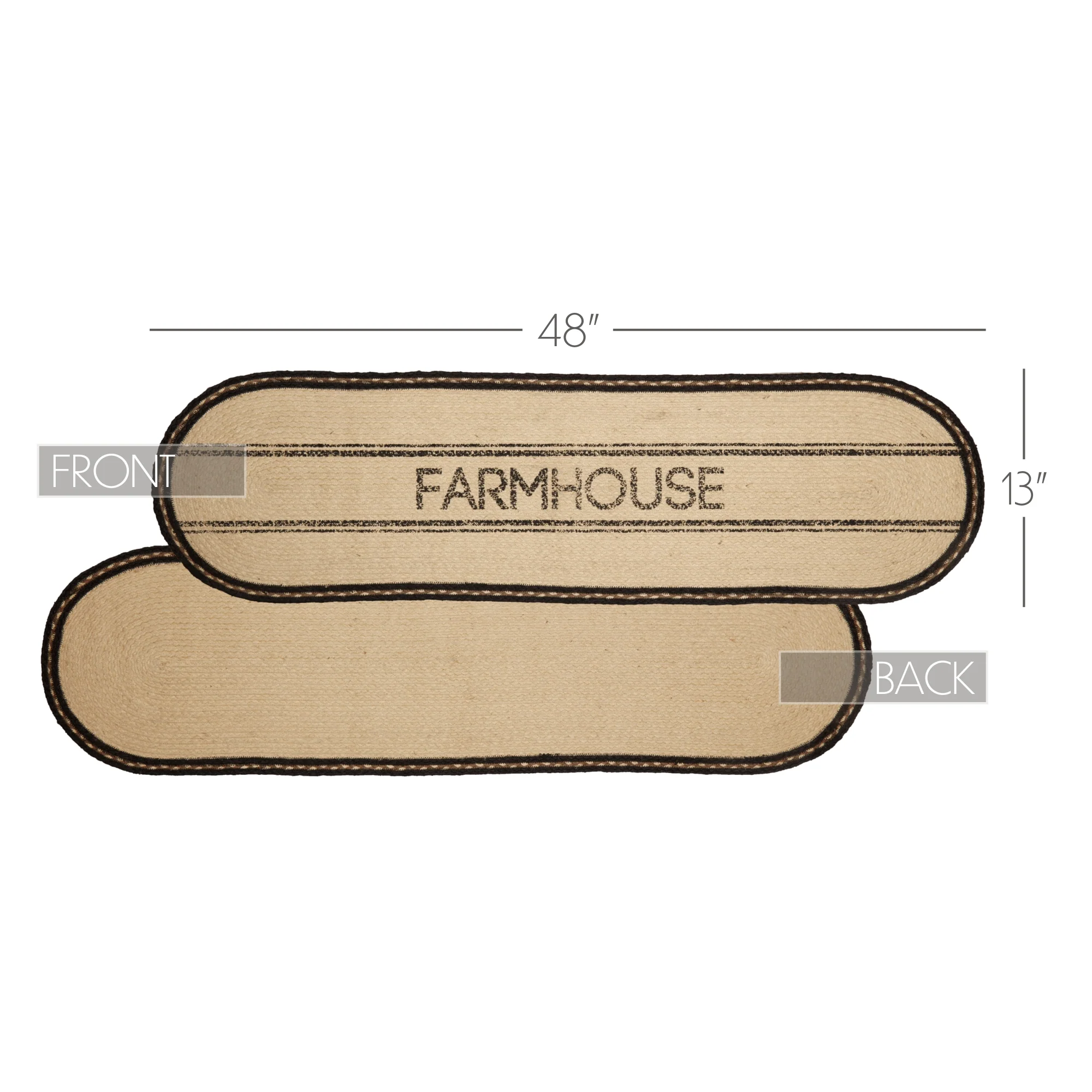 Farmstead Charcoal Farmhouse Braided Table Runners - Image 11