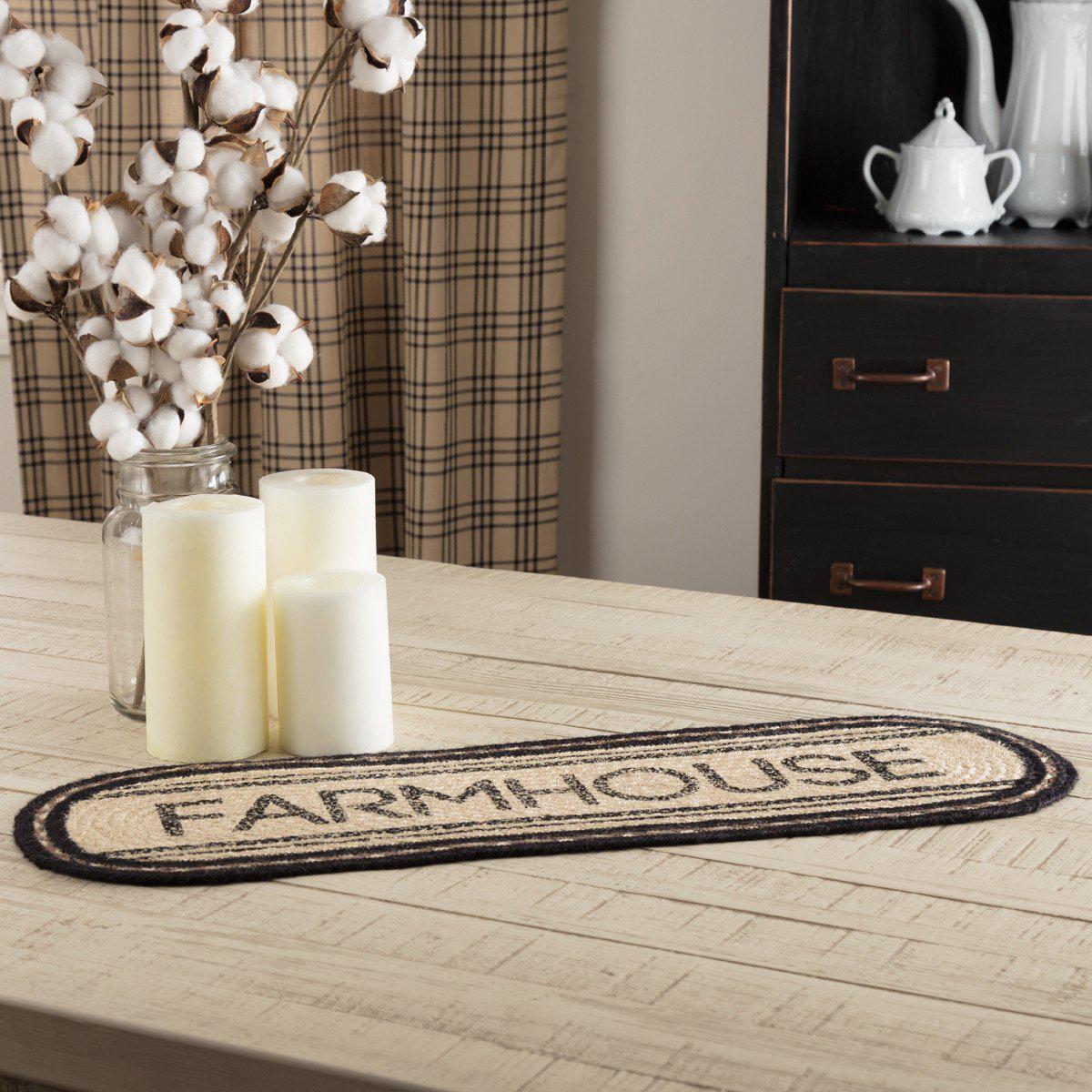 Farmstead Charcoal Farmhouse Braided Table Runners - Image 4