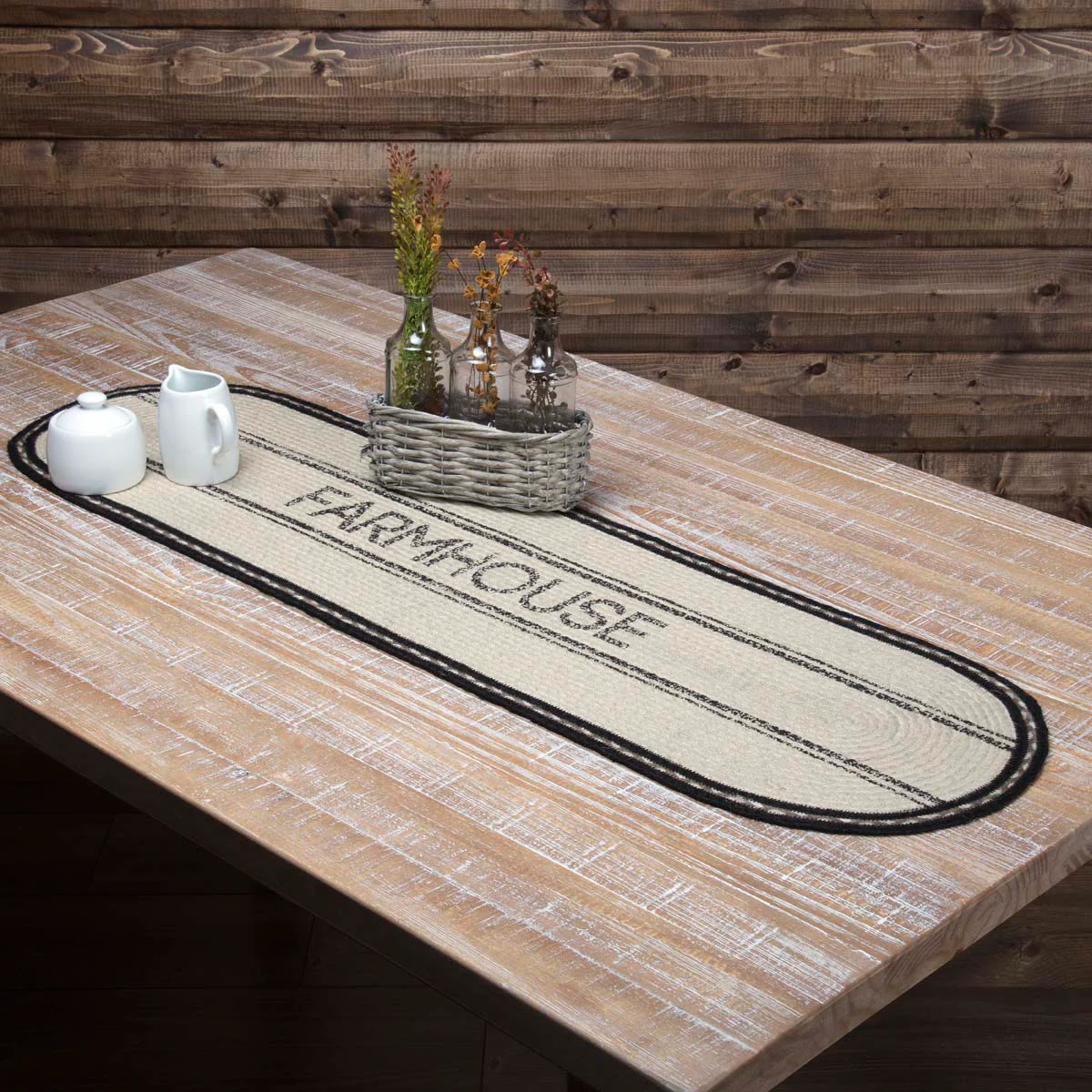Farmstead Charcoal Farmhouse Braided Table Runners - Image 5
