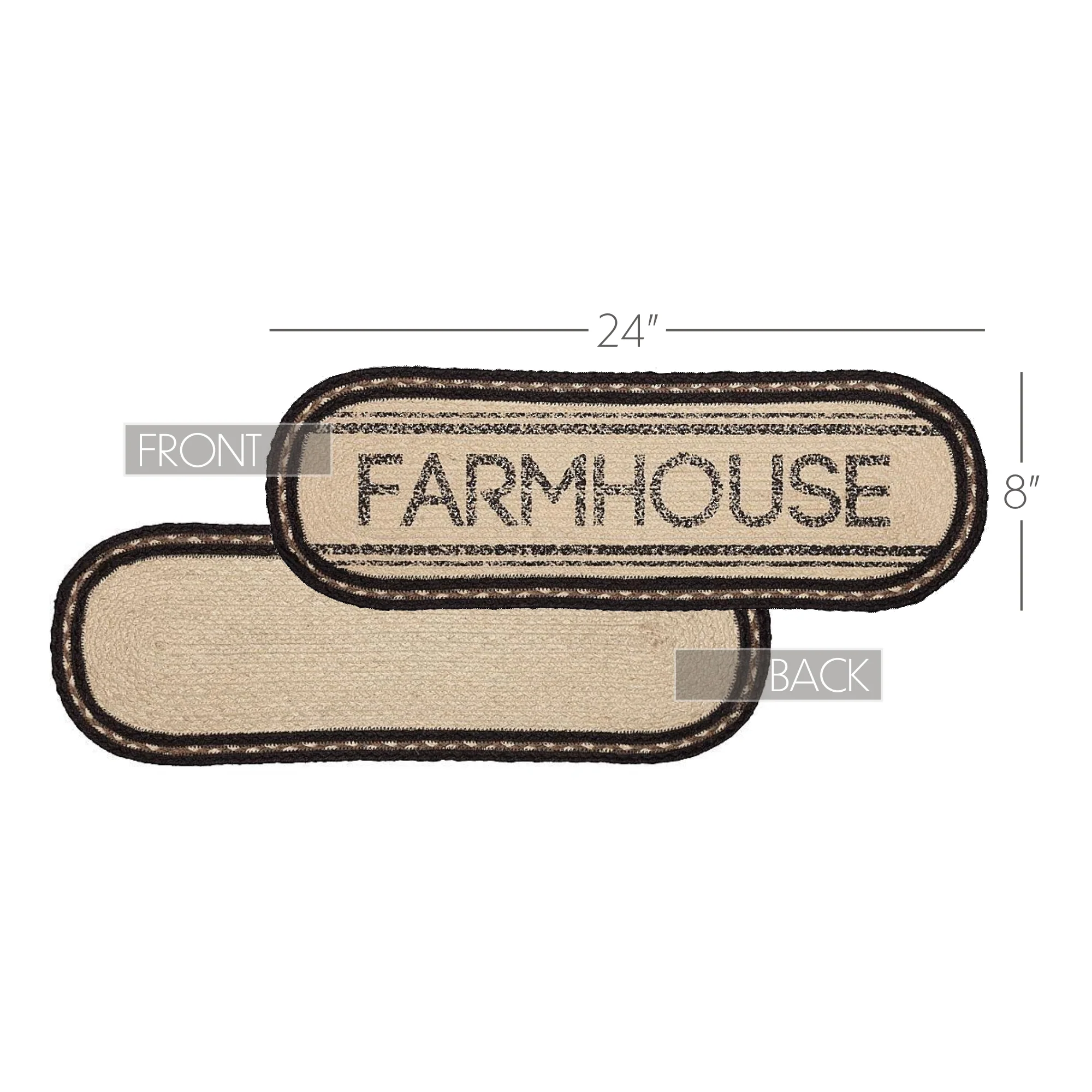 Farmstead Charcoal Farmhouse Braided Table Runners - Image 9