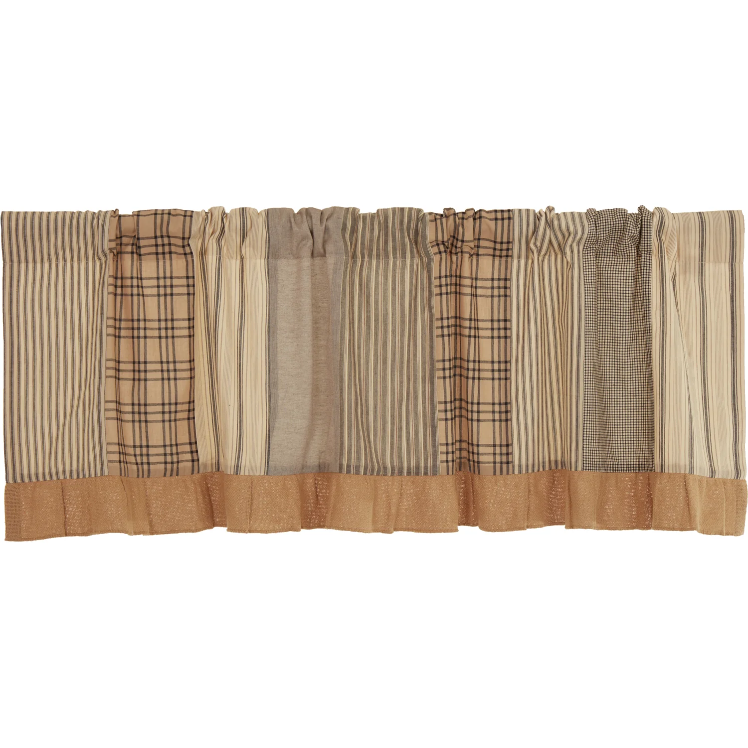 Farmstead Charcoal Patchwork Farmhouse Valance - Image 11