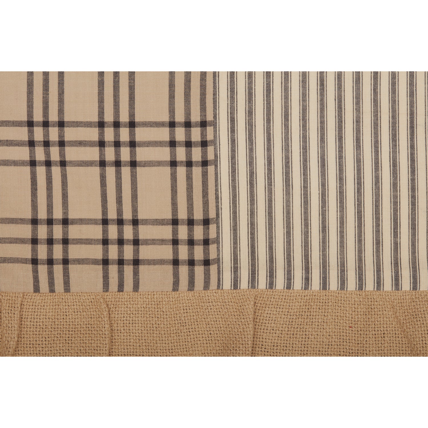 Farmstead Charcoal Patchwork Farmhouse Valance - Image 7