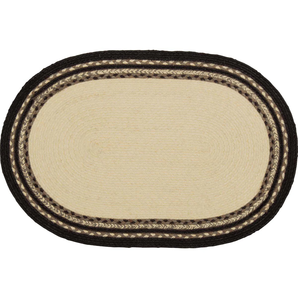 Farmstead Charcoal Poultry Braided Oval Rug - Image 9