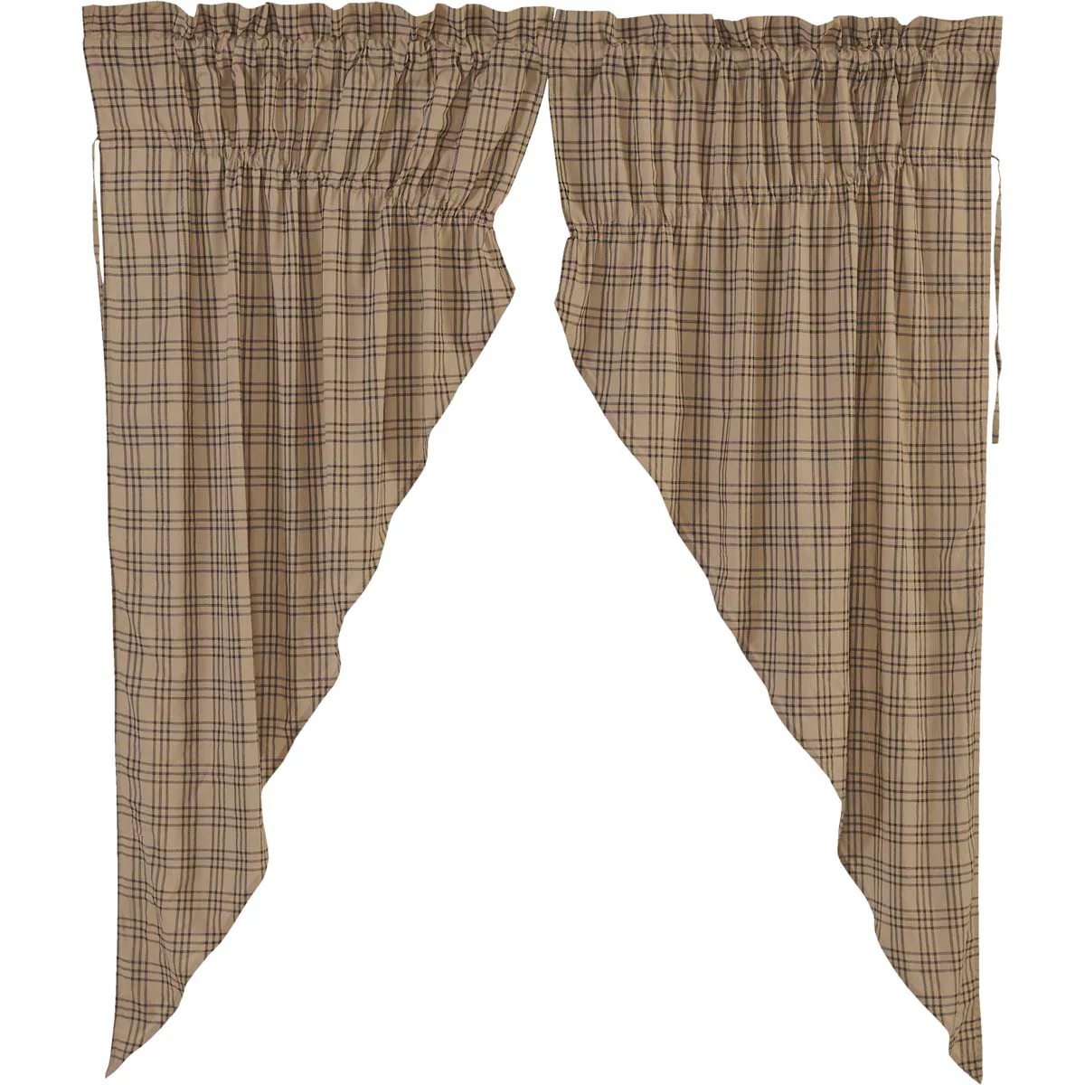 Farmstead Charcoal Plaid Prairie Curtains - Image 7