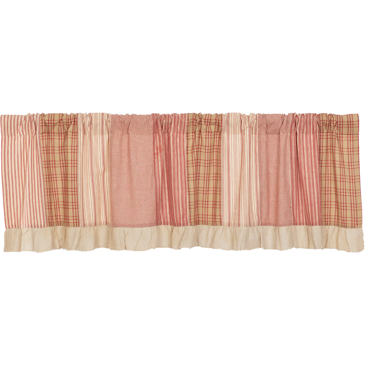 Farmstead Red Patchwork Valance - Image 3