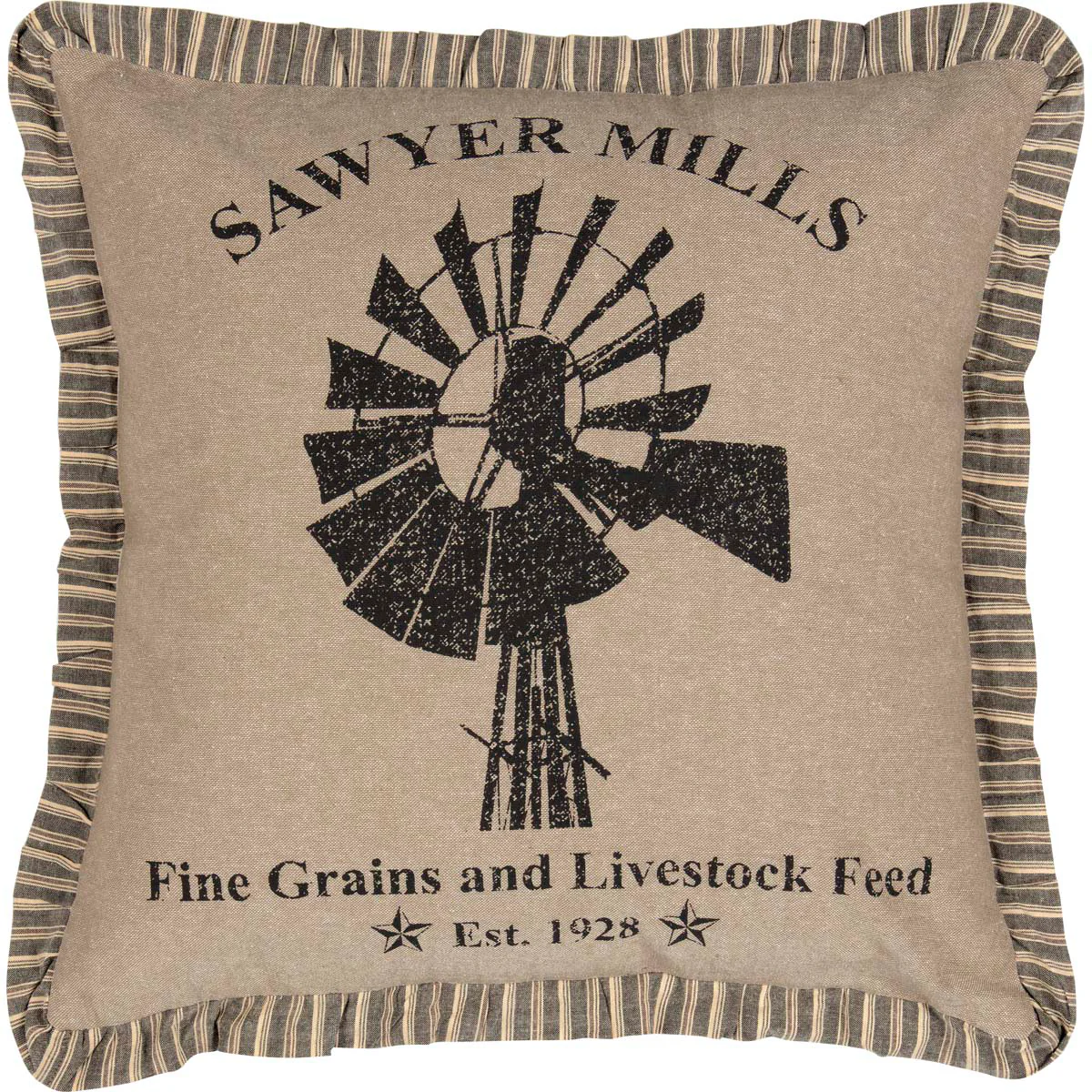 Farmstead Charcoal Windmill Pillow - Image 6