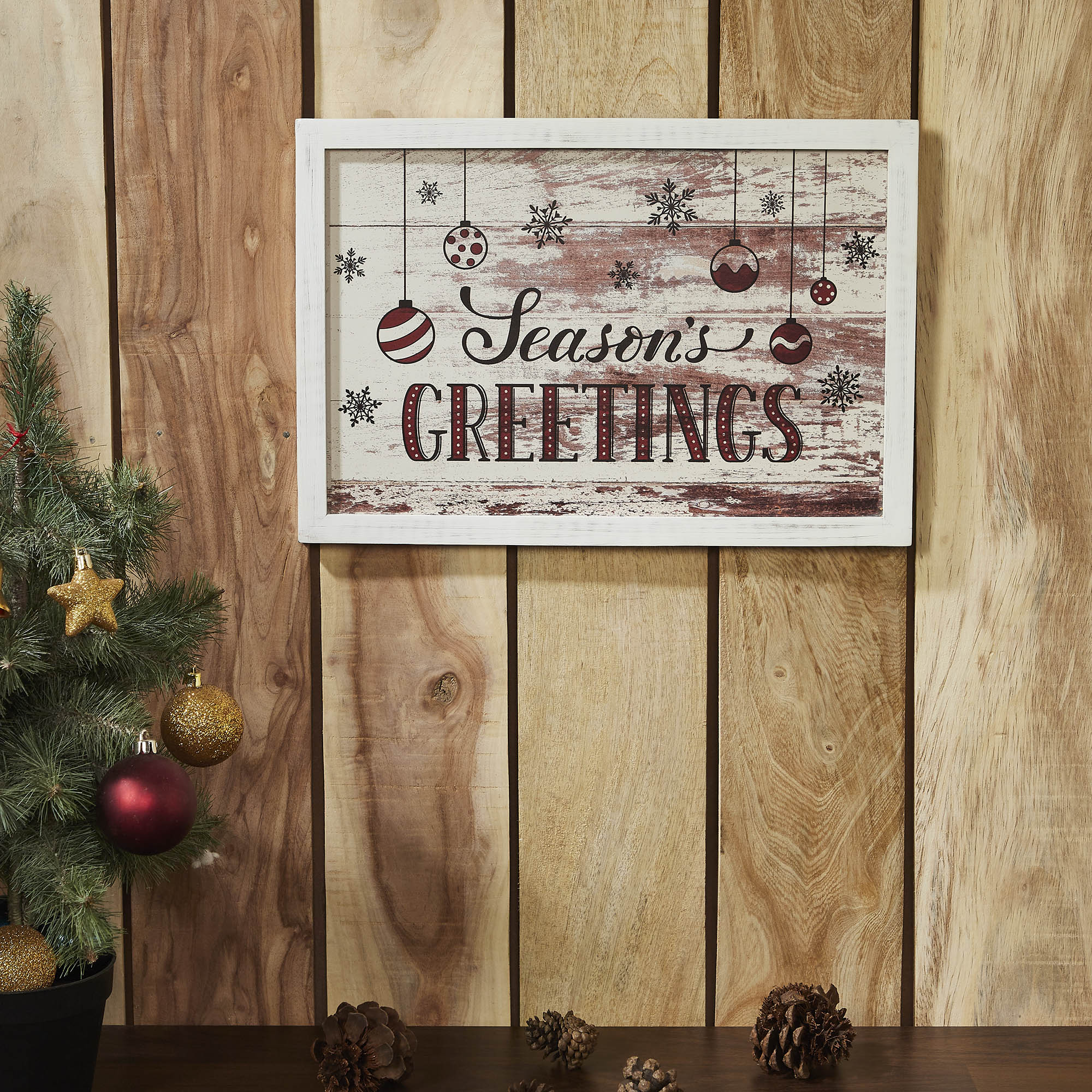 Season's Greetings Ornaments Wall Hanging Sign - Image 2